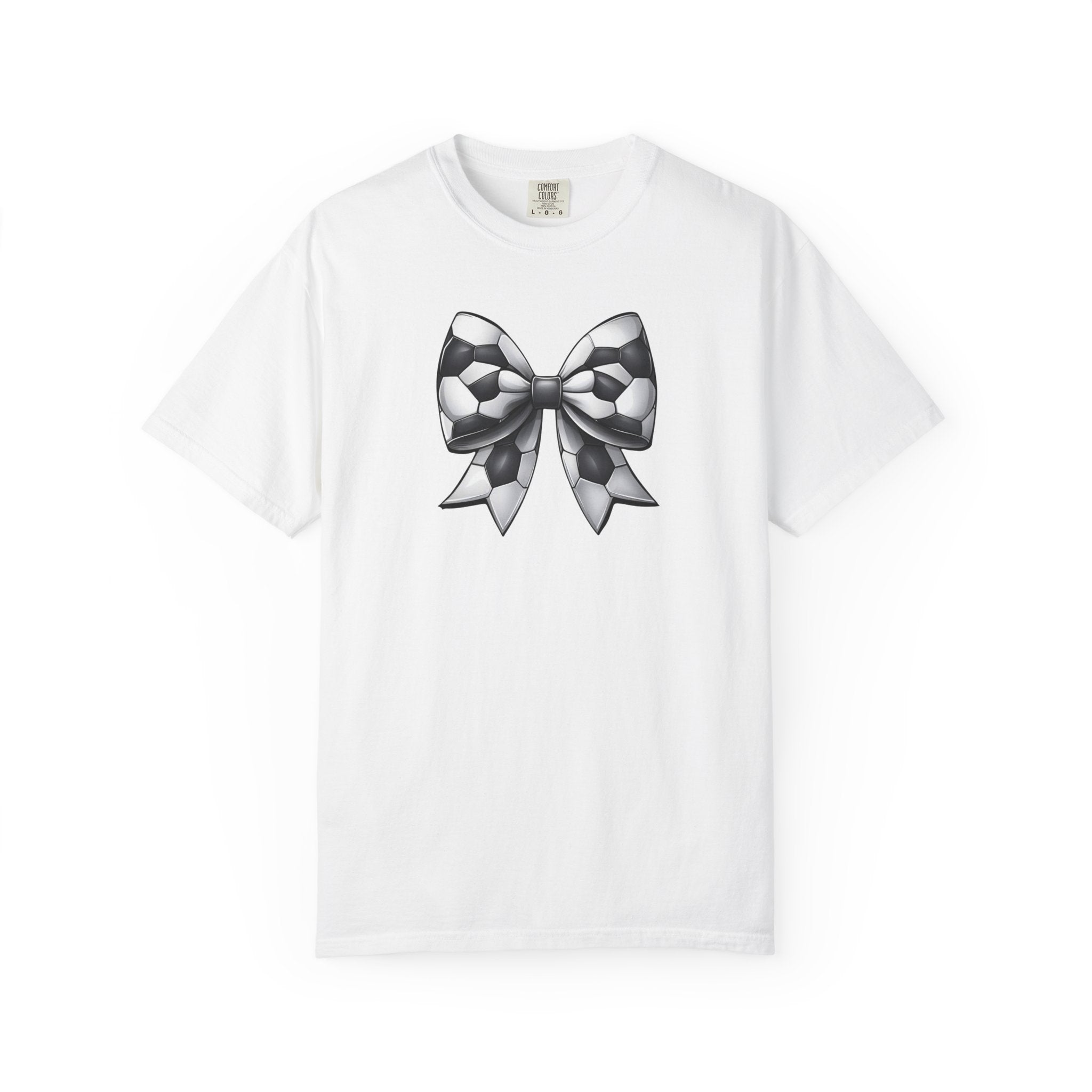 Checkerboard Bow T-Shirt — Monochrome Vintage Ribbon Graphic
