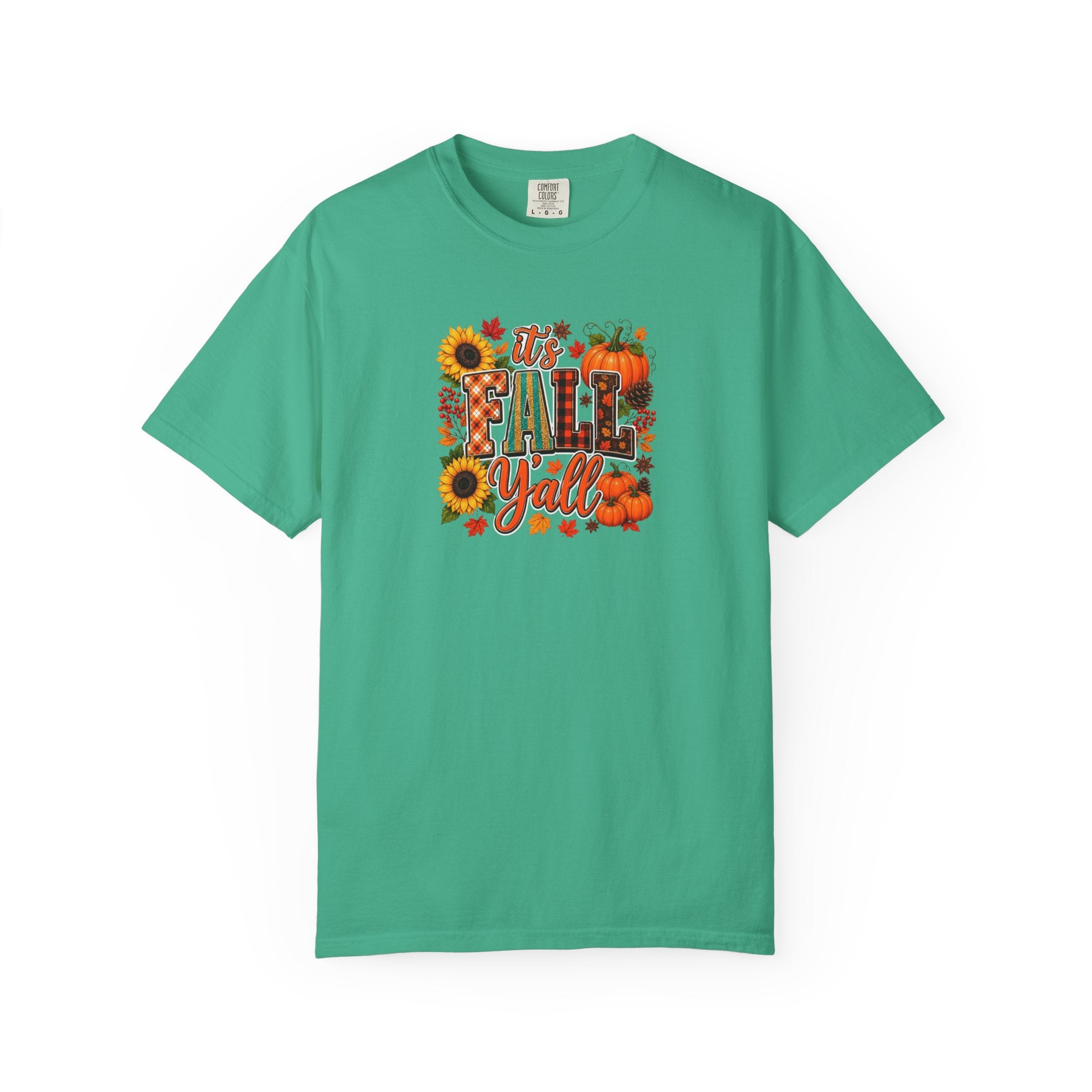 Fall Y'all T-Shirt — Autumn Pumpkin & Sunflower Graphic Tee