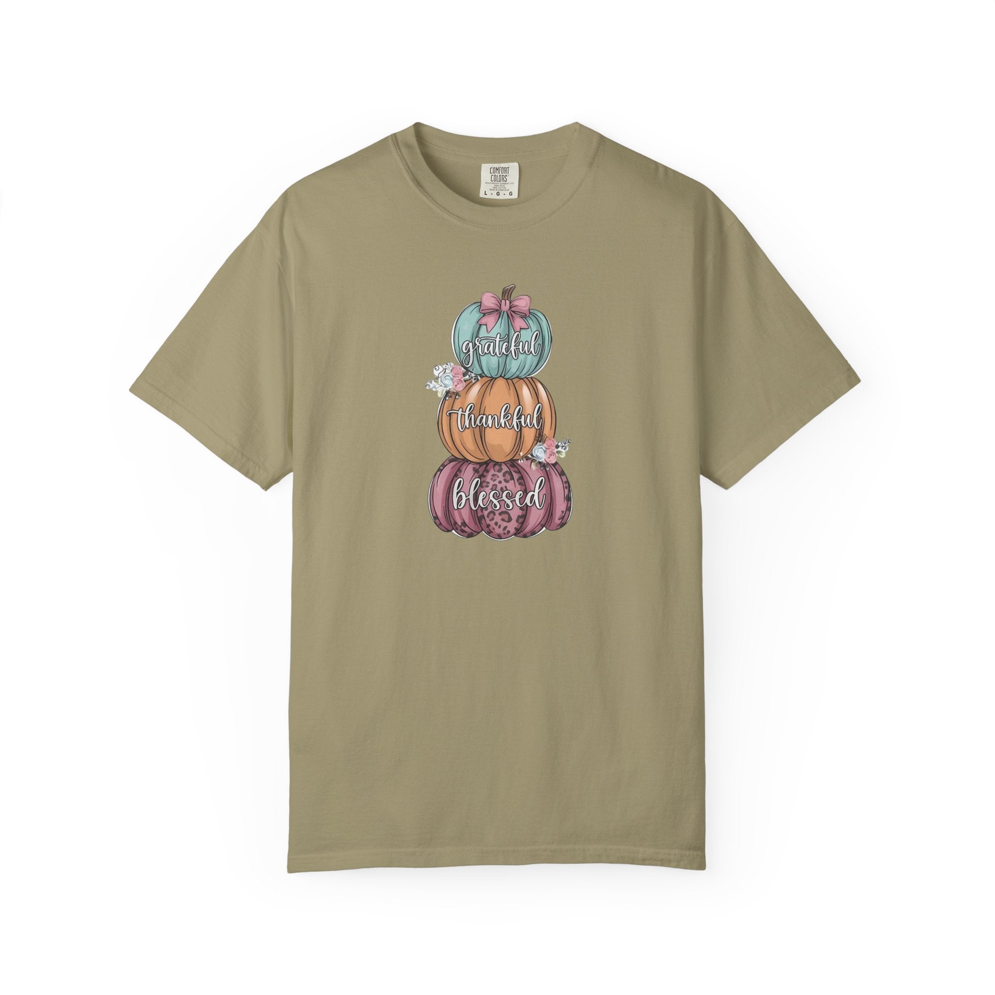 Pumpkin Stack "Grateful Thankful Blessed" T-Shirt