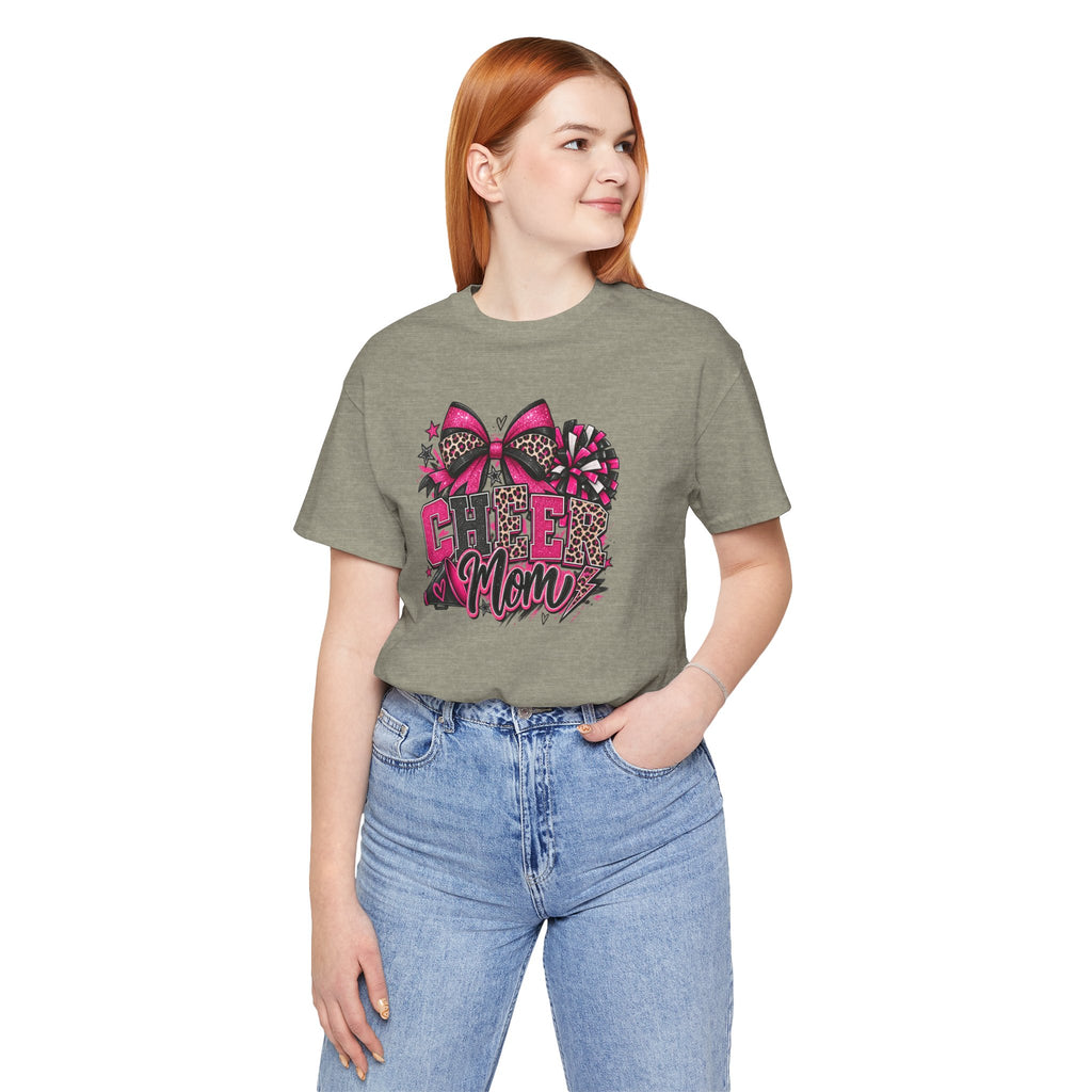 Pink Leopard Cheerleading Mom Tee