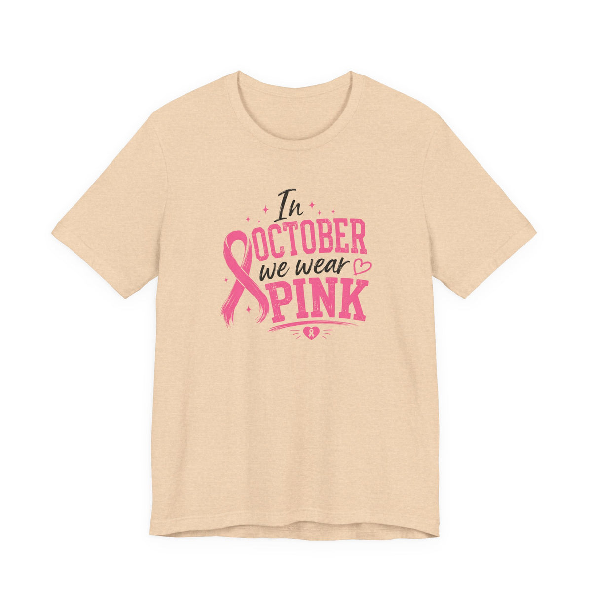 Breast Cancer Awareness T-Shirt — "In October We Wear Pink" Ribbon Tee