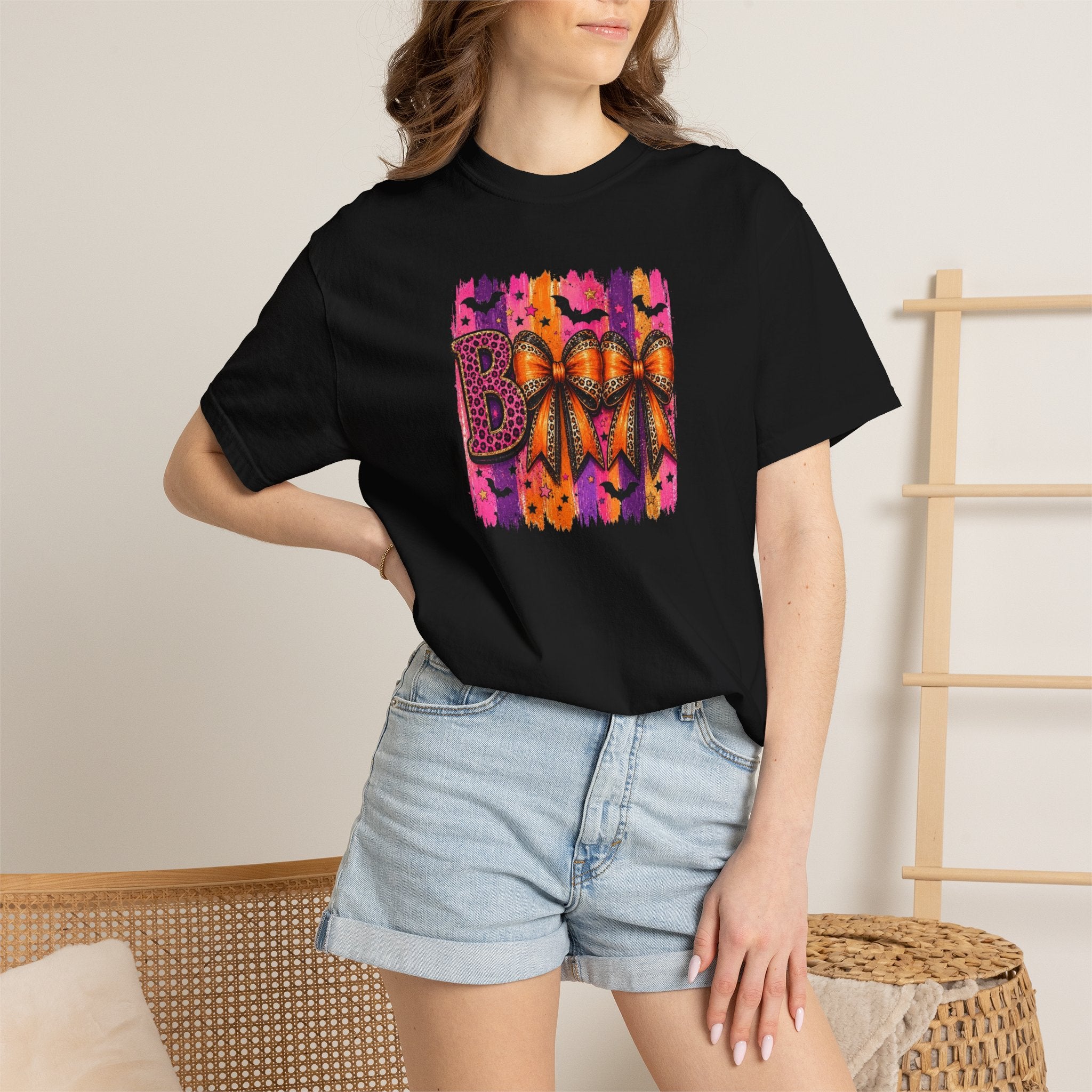 Boo Halloween Graphic T-Shirt — Colorful Spooky Pumpkin Design