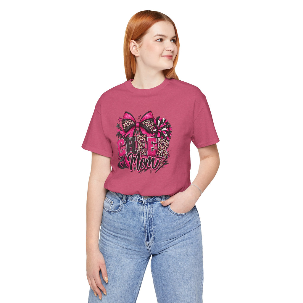 Pink Leopard Cheerleading Mom Tee
