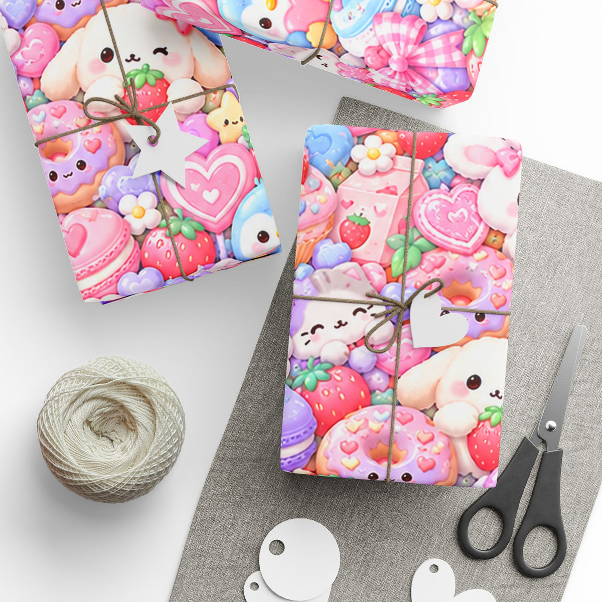 Kawaii Squishies Wrapping Paper – Cute Pastel Pink Gift Wrap