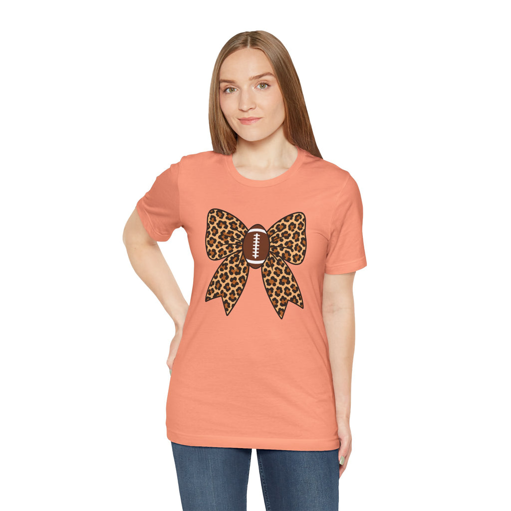 Leopard Football Bow Tee