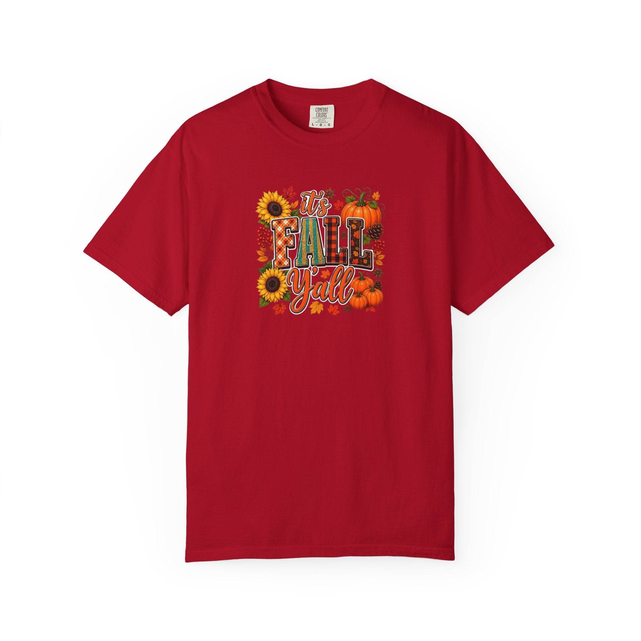 Fall Y'all T-Shirt — Autumn Pumpkin & Sunflower Graphic Tee