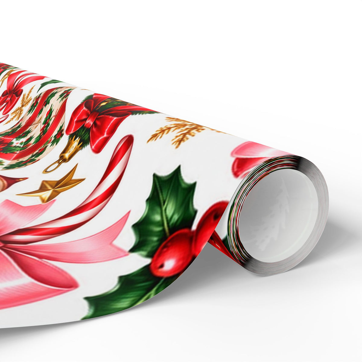 Peppermint & Pretty Bows | Vintage Christmas Wrapping Paper