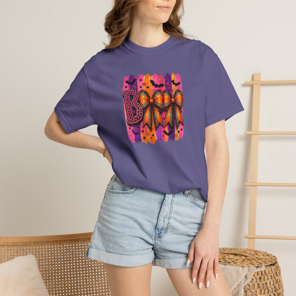 Boo Halloween Graphic T-Shirt — Colorful Spooky Pumpkin Design