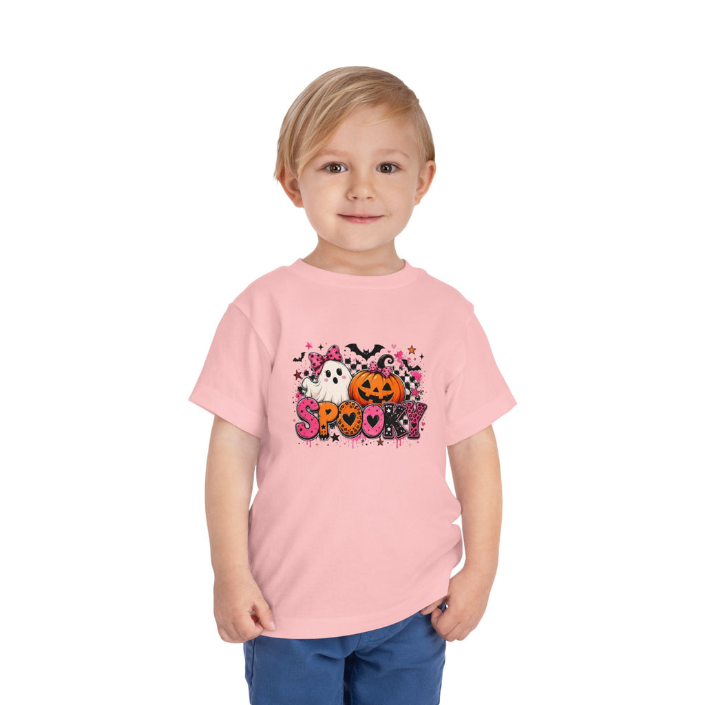 Toddler Tee — "Spooky" Halloween Ghost & Pumpkin Shirt