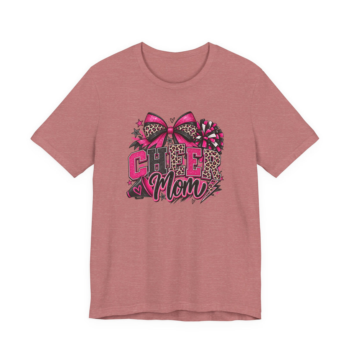 Pink Leopard Cheerleading Mom Tee