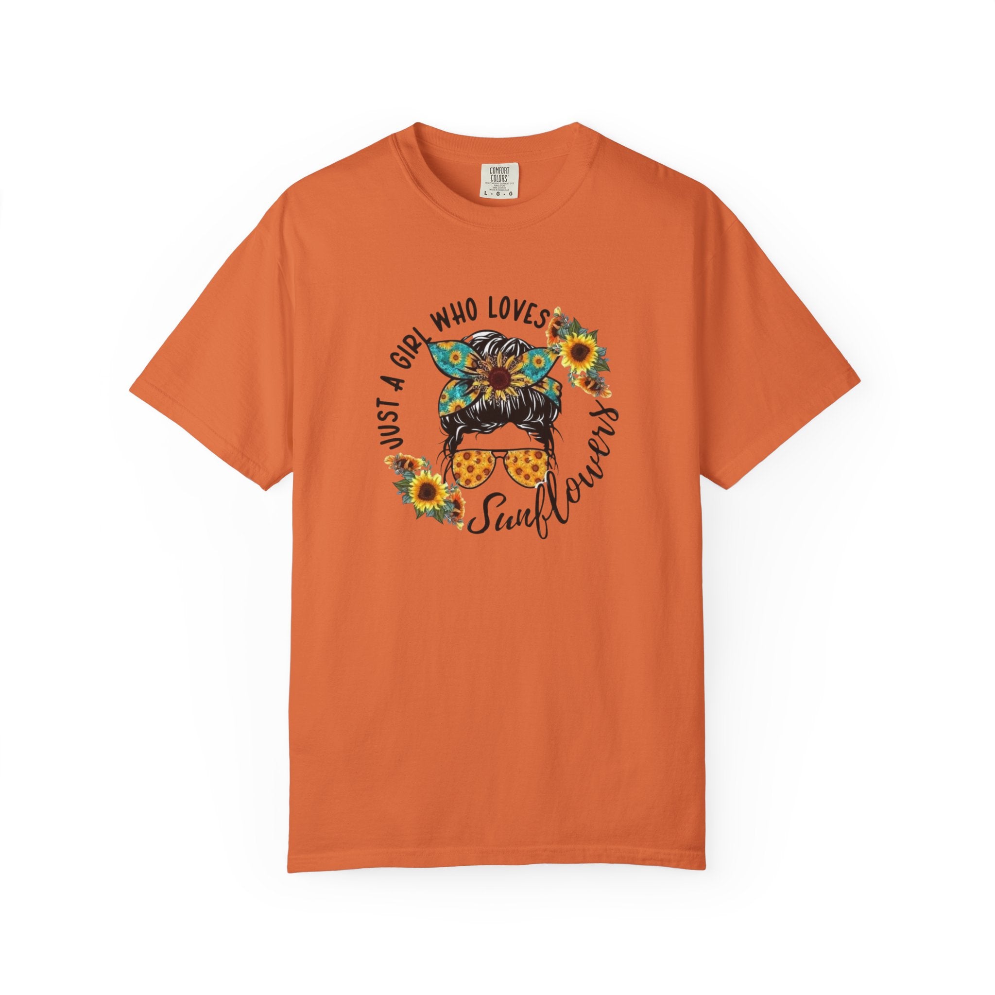 T-Shirt — "Just a Girl Who Loves Sunflowers" Graphic Tee