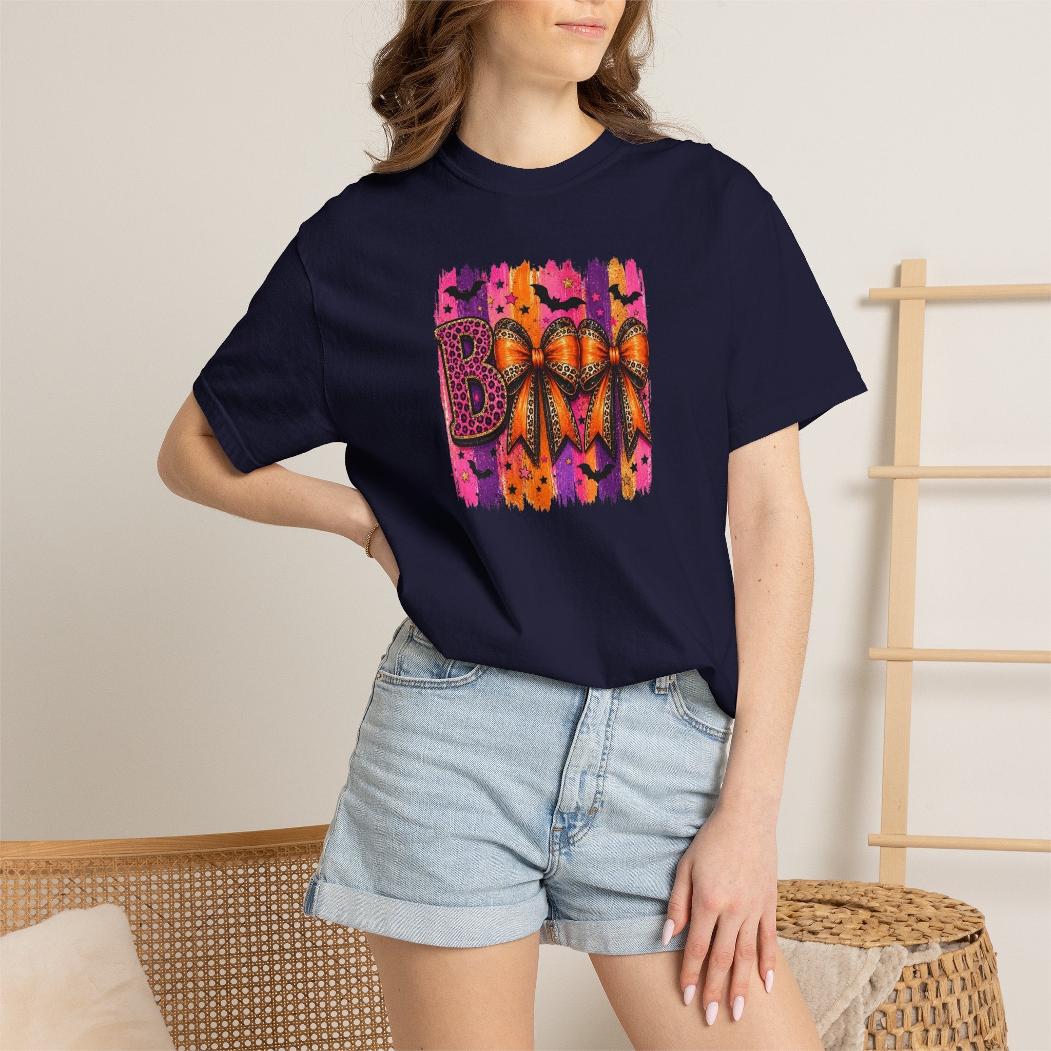 Boo Halloween Graphic T-Shirt — Colorful Spooky Pumpkin Design