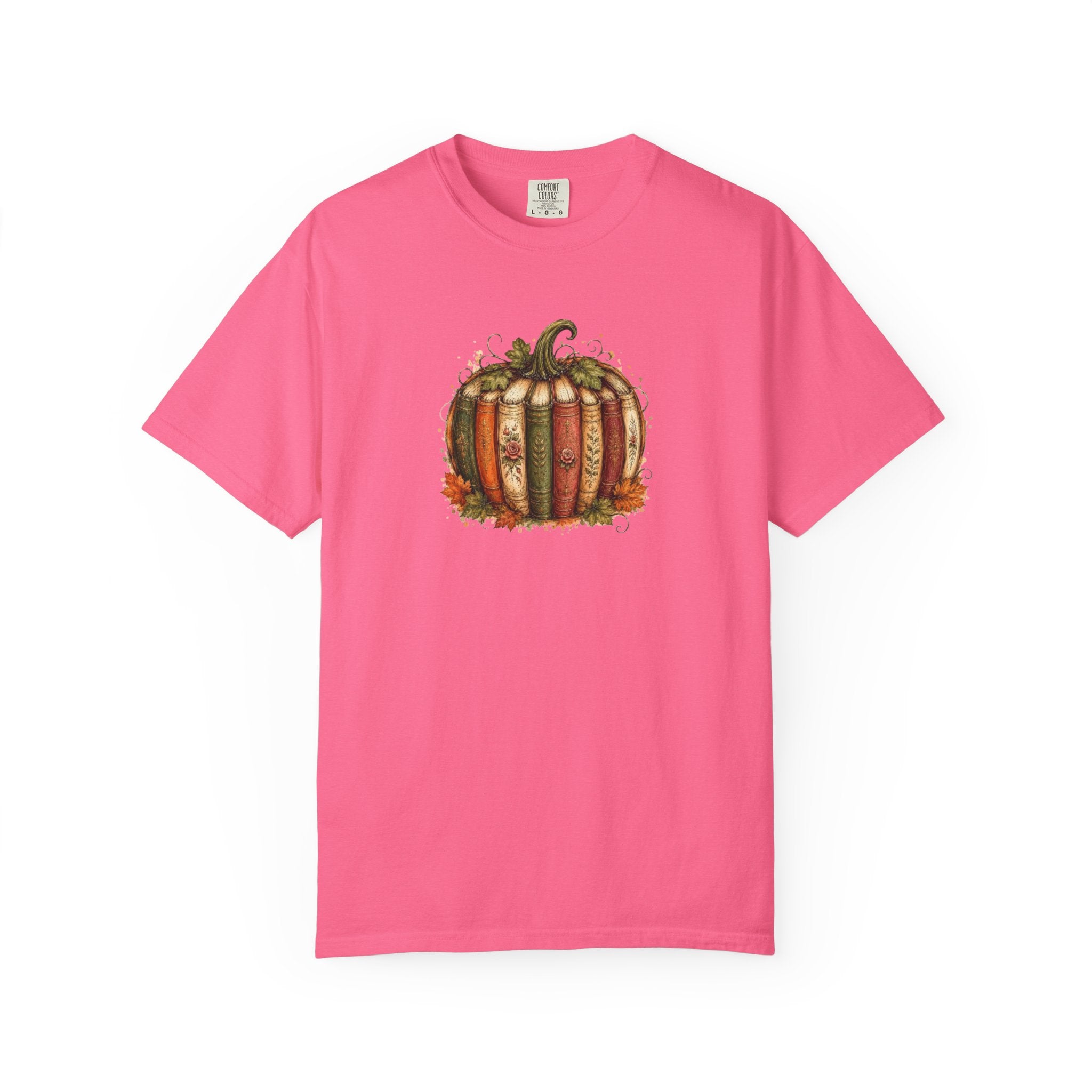 Vintage Fall Pumpkin Book Graphic T-Shirt