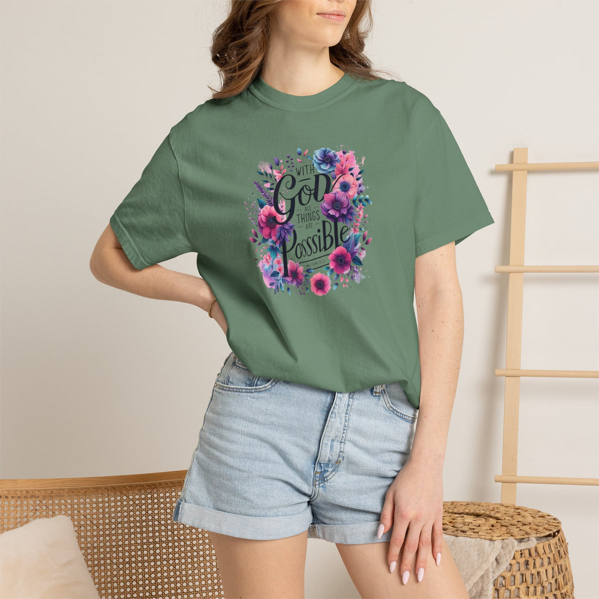 God Is Possible Floral T-Shirt