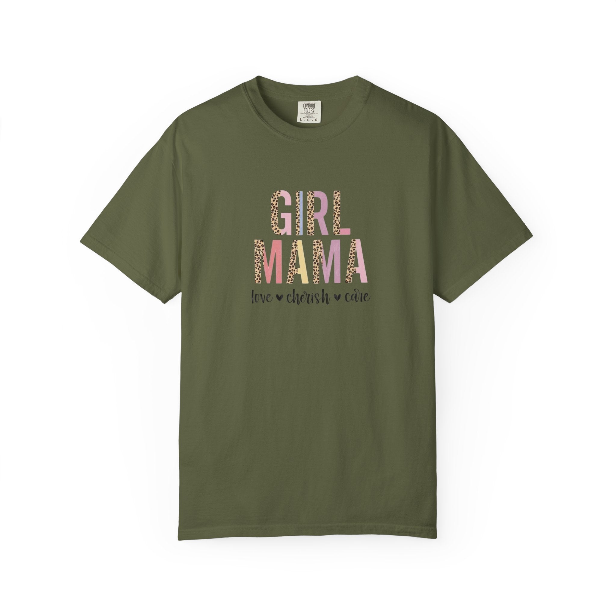 Girl Mama T-Shirt — Floral Leopard Print “Girl Mama” Graphic Tee (Love • Cherish • Cuddle)