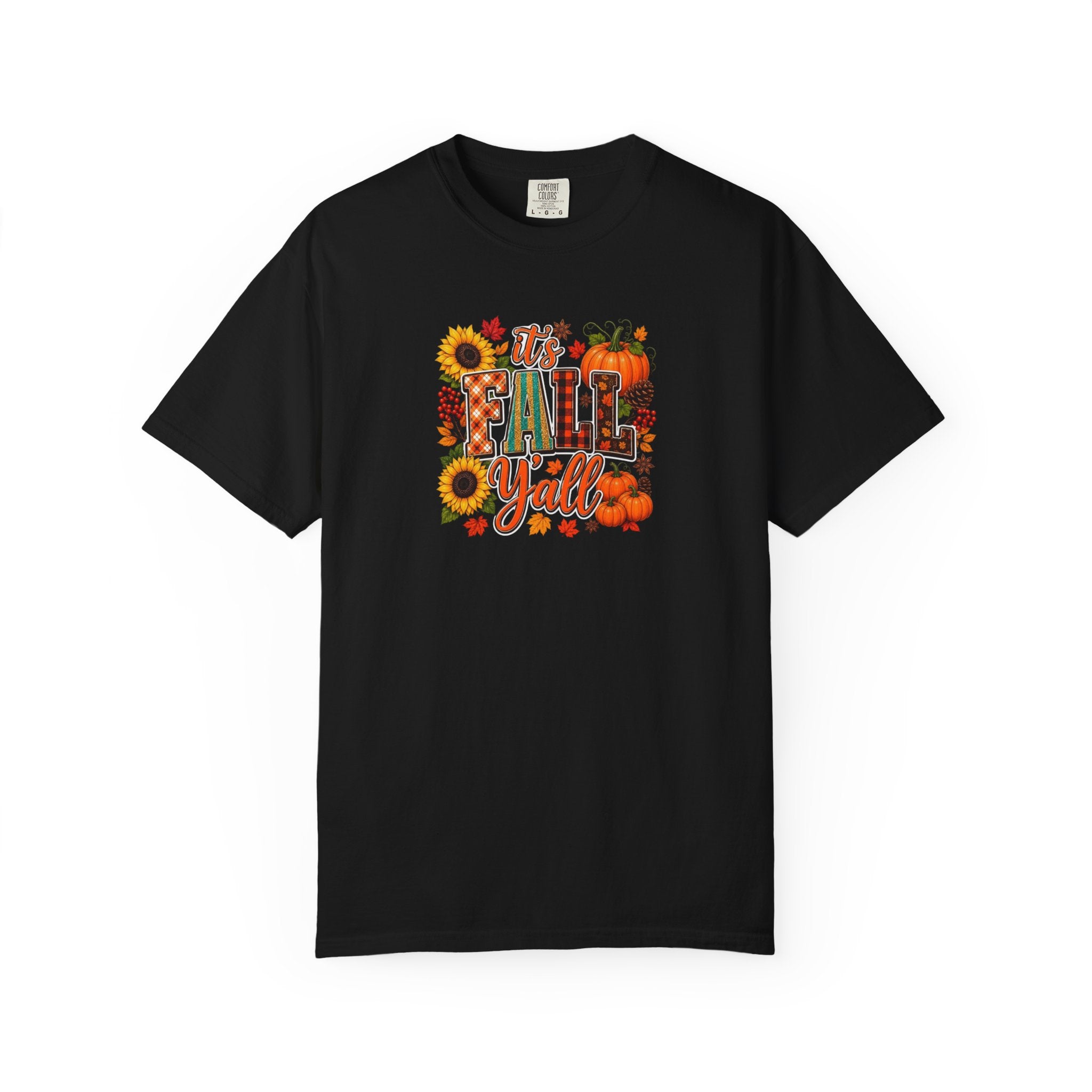 Fall Y'all T-Shirt — Autumn Pumpkin & Sunflower Graphic Tee