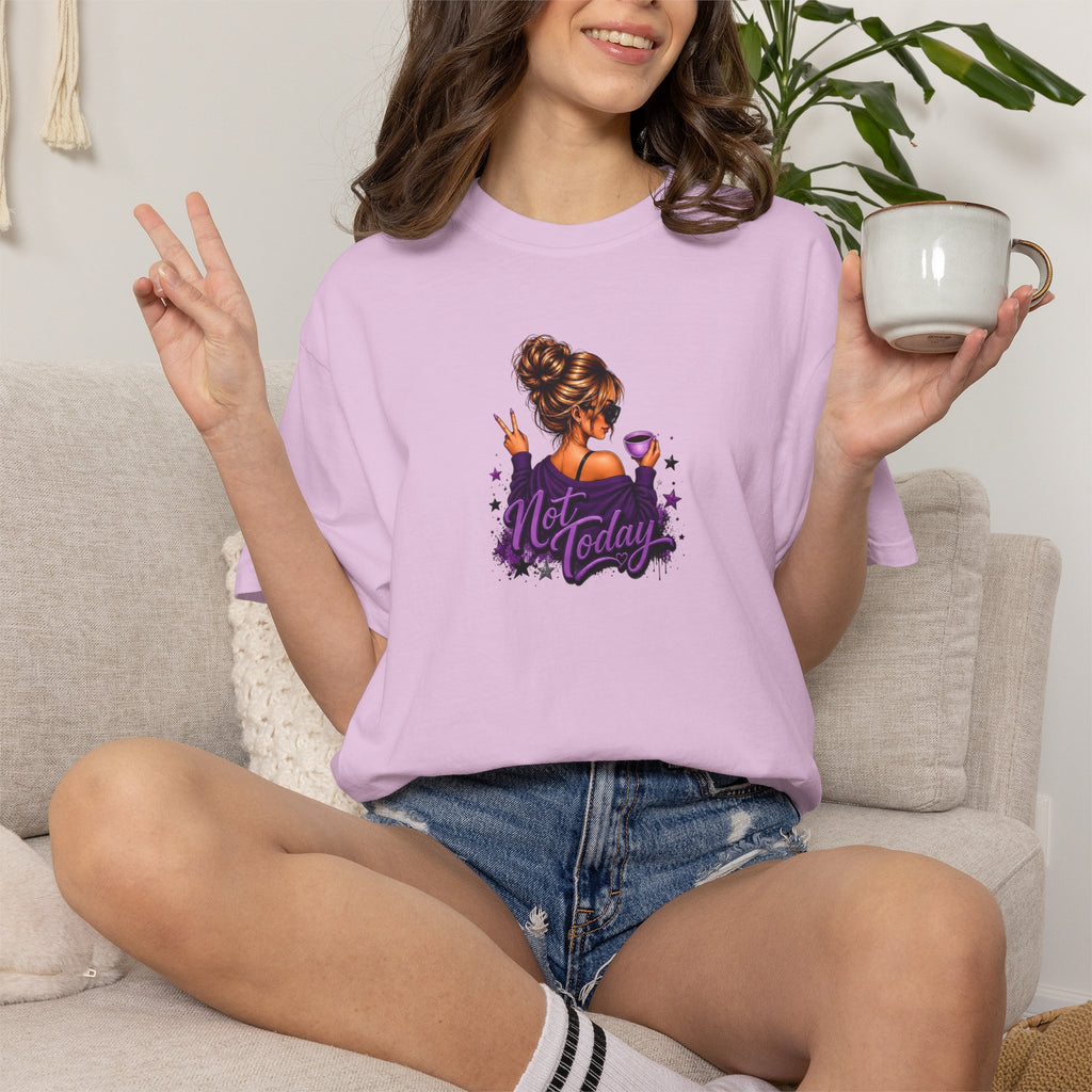 'Not Today' Purple Illustration T-Shirt