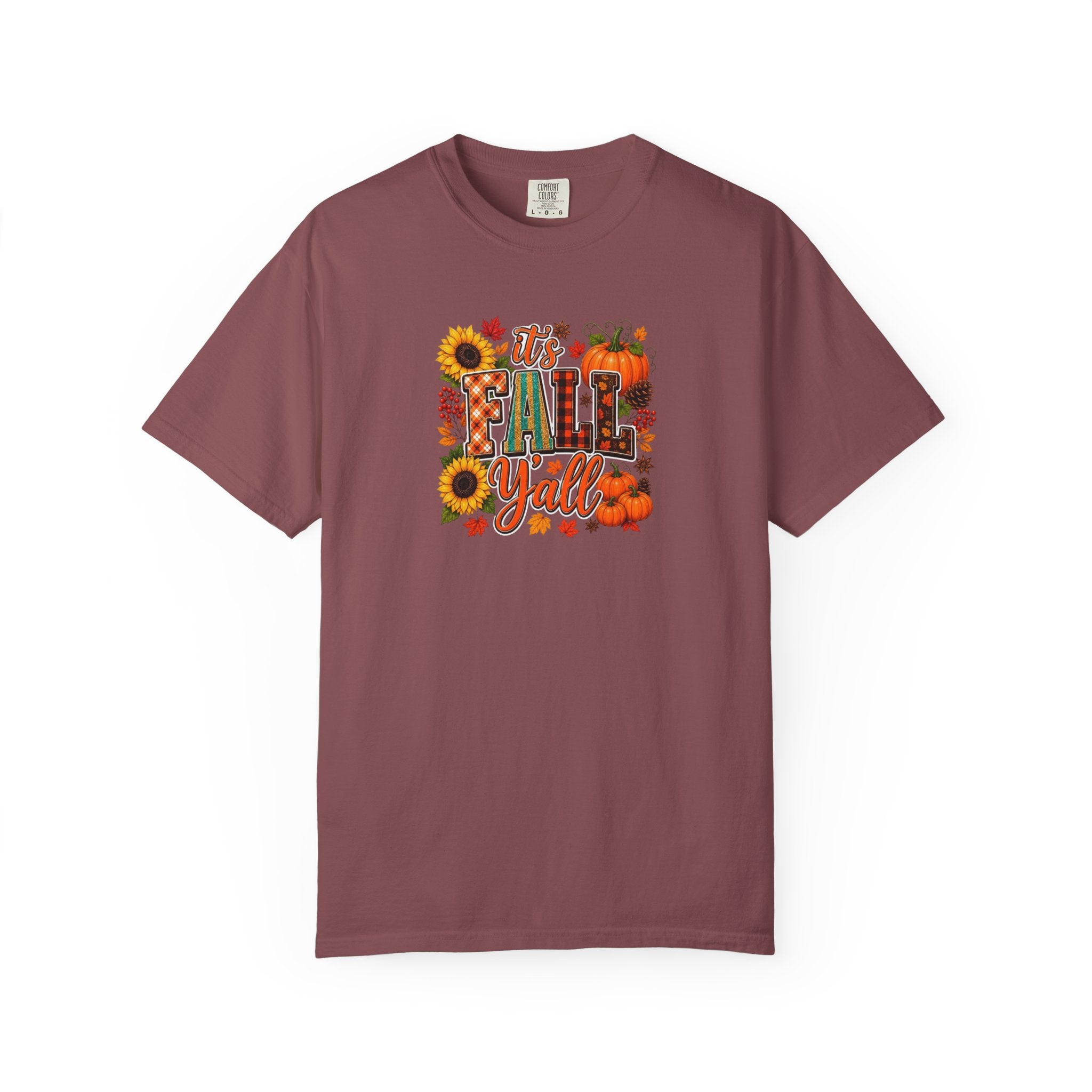 Fall Y'all T-Shirt — Autumn Pumpkin & Sunflower Graphic Tee