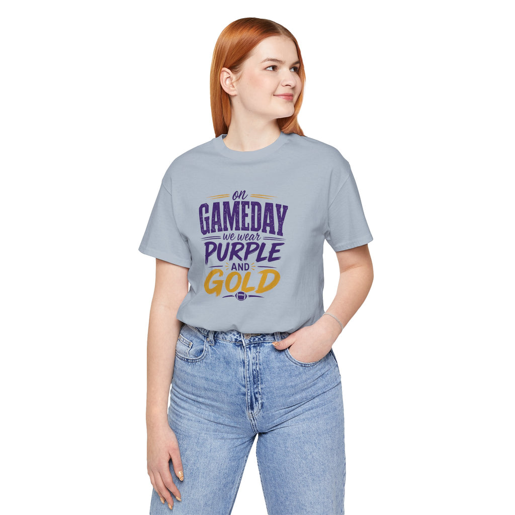 On Gameday We Wear Purple and Gold Football Shirt