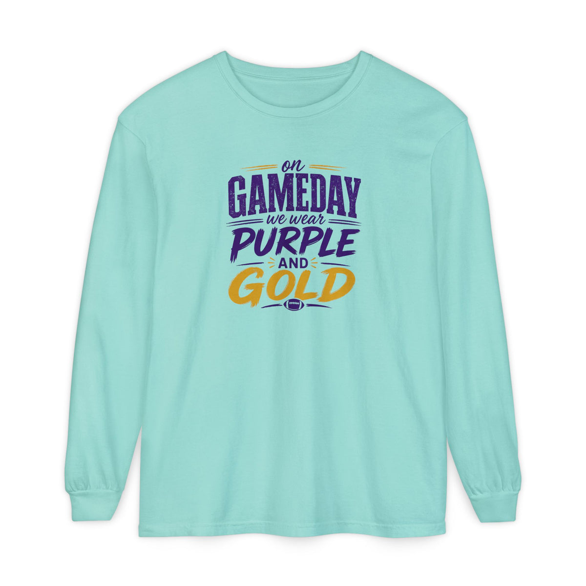 Gameday We Wear Purple and Gold Long Sleeve Tee
