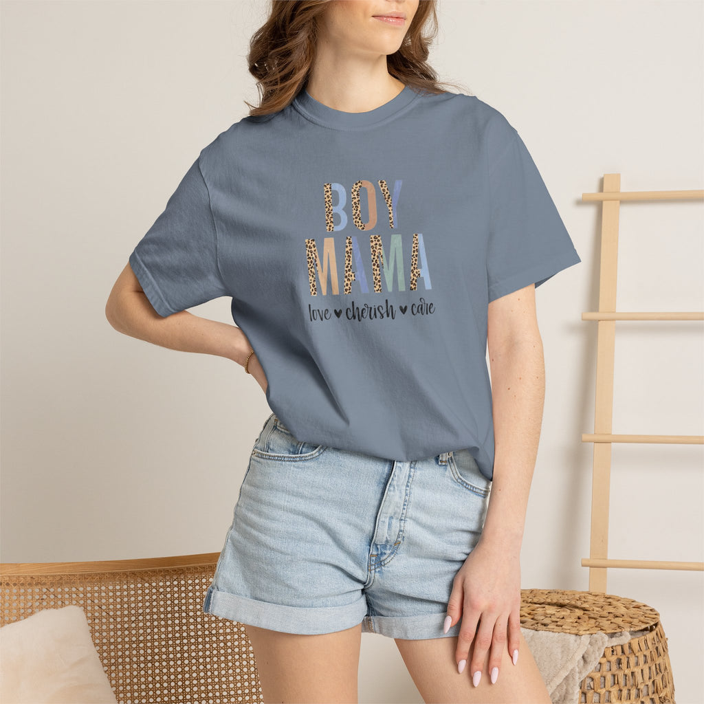 Boy Mama T-Shirt – Retro Floral 'Boy Mama' Tee with 'love  cherish  raise'