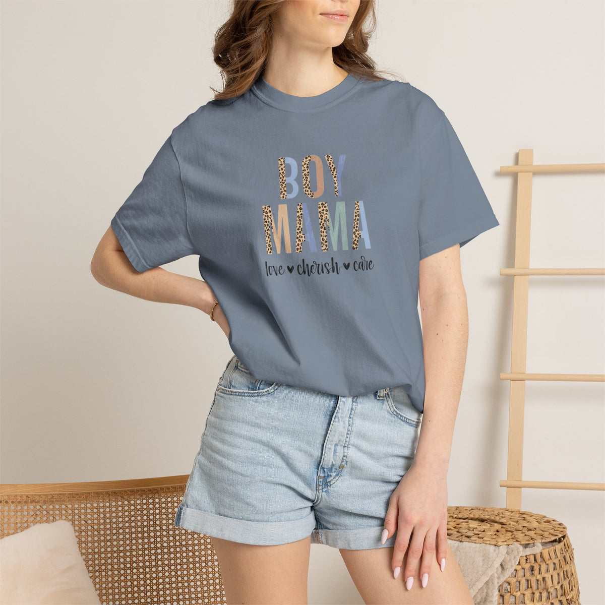 Boy Mama T-Shirt – Retro Floral 'Boy Mama' Tee with 'love  cherish  raise'