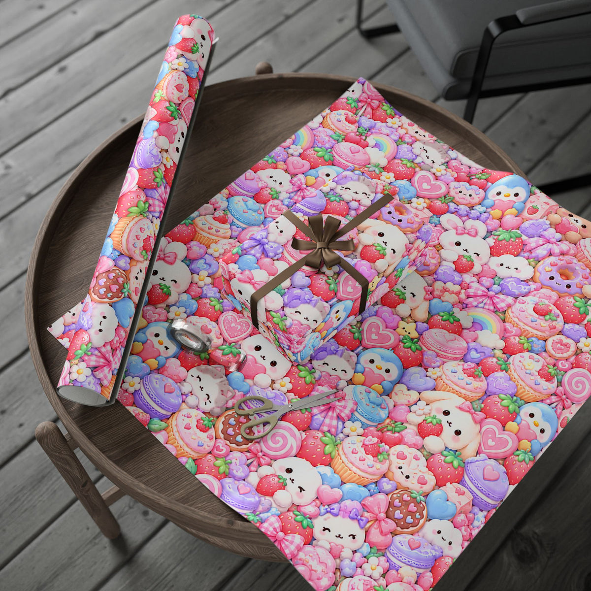 Kawaii Squishies Wrapping Paper – Cute Pastel Pink Gift Wrap