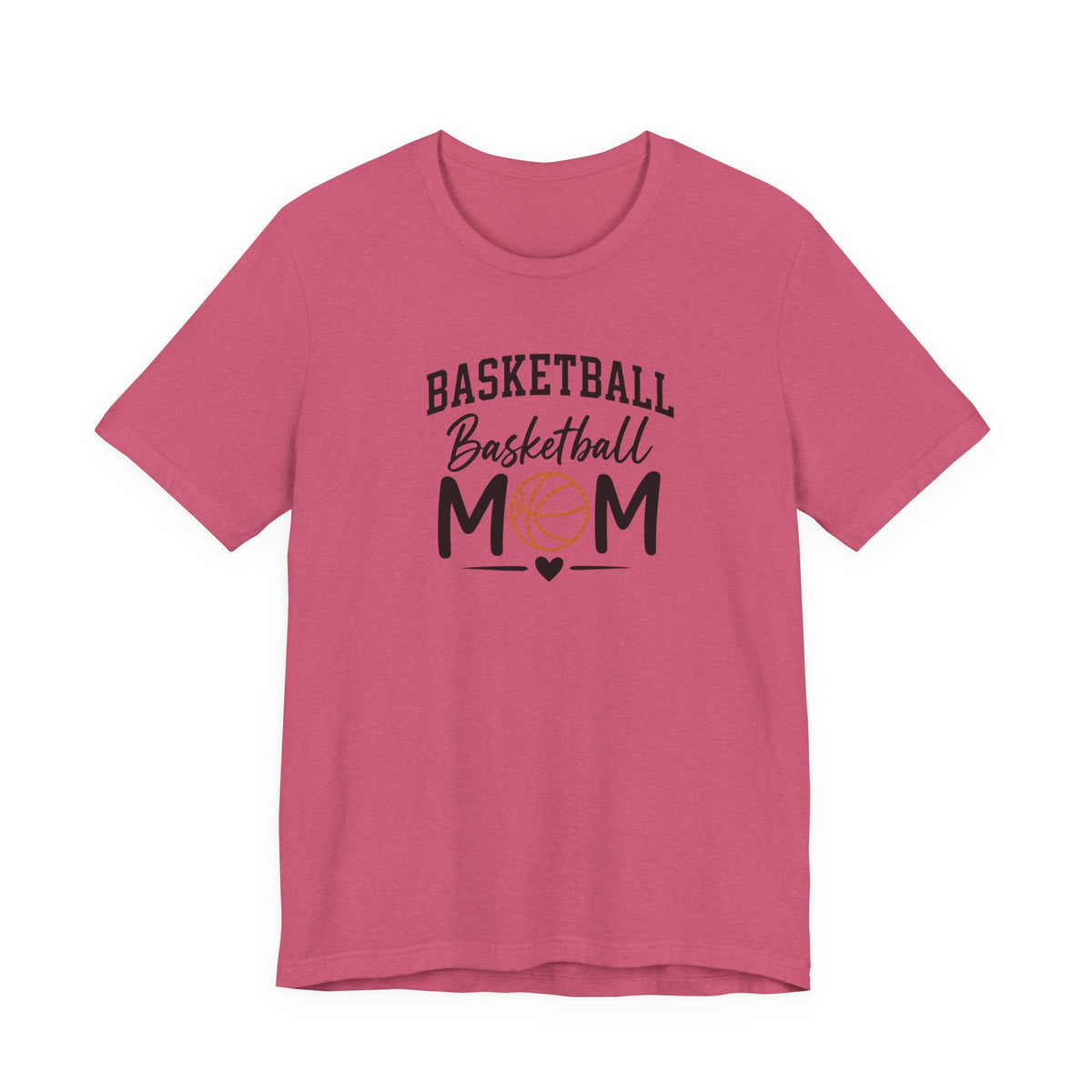Basketball Mom Tee with Heart and Ball Graphic