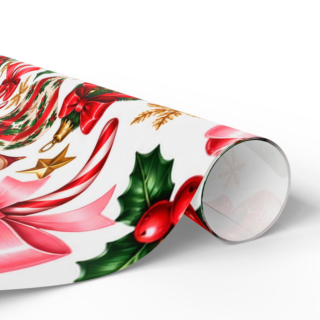 Peppermint & Pretty Bows | Vintage Christmas Wrapping Paper