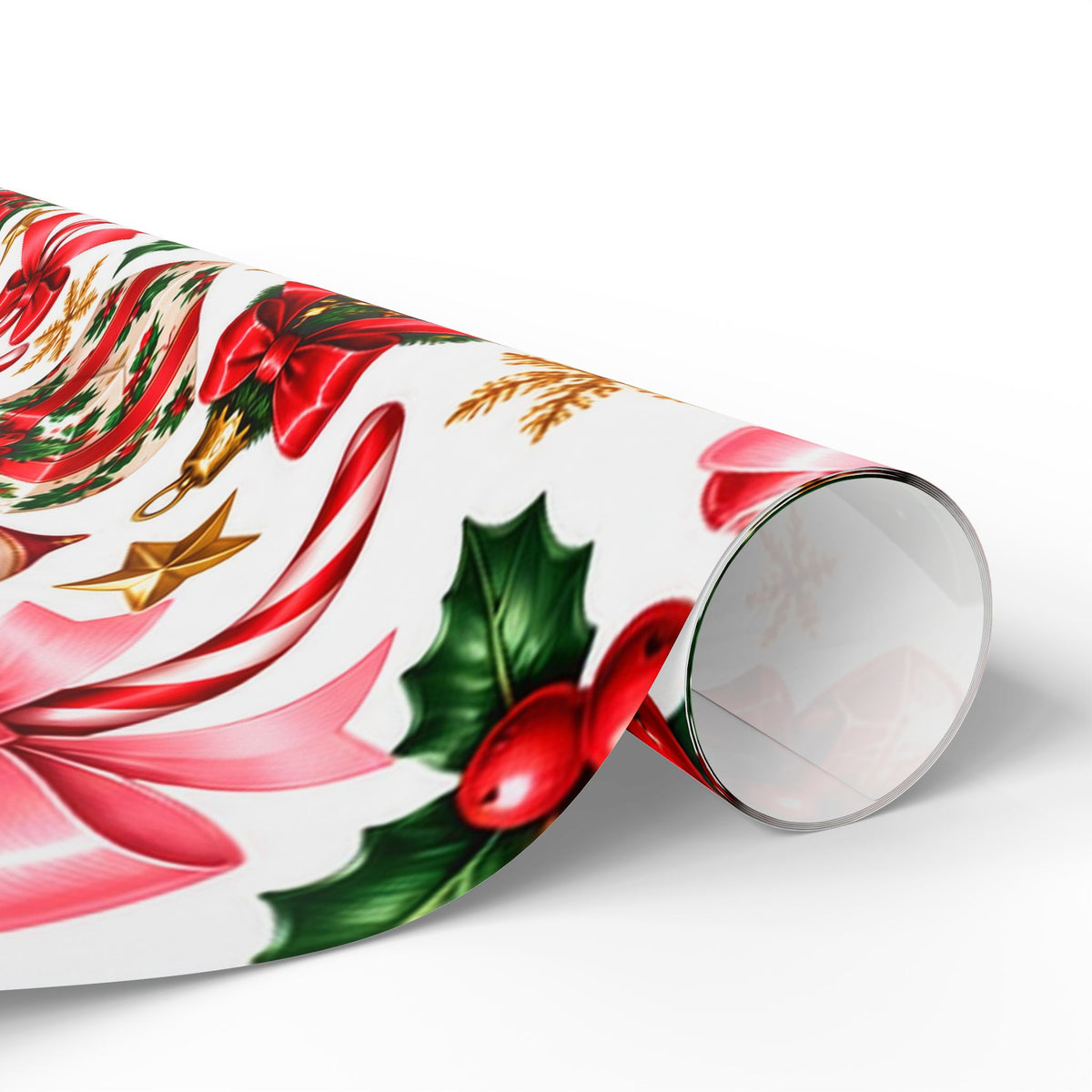 Peppermint & Pretty Bows | Vintage Christmas Wrapping Paper