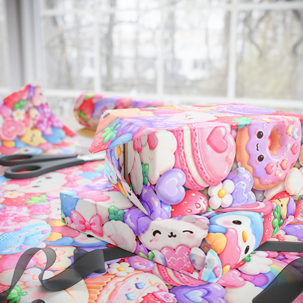 Kawaii Squishies Wrapping Paper – Cute Pastel Pink Gift Wrap