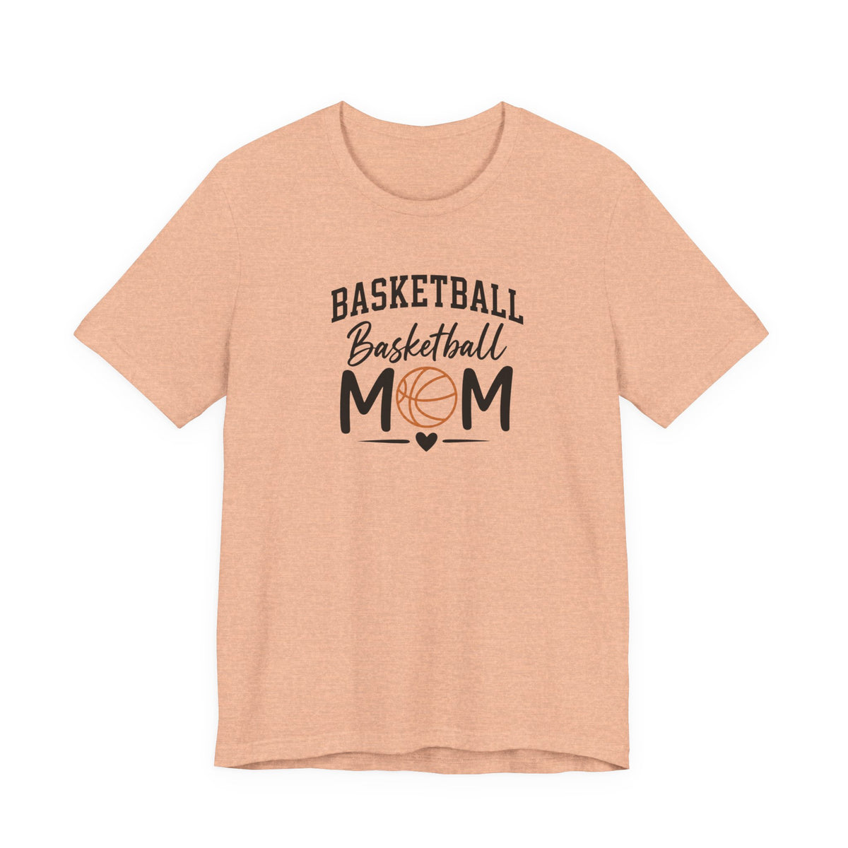 Basketball Mom Tee with Heart and Ball Graphic