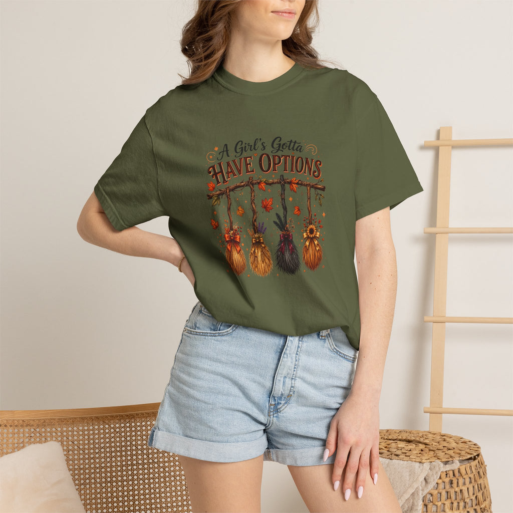 "A Girl's Gotta Have Options" Autumn Gnome Tee