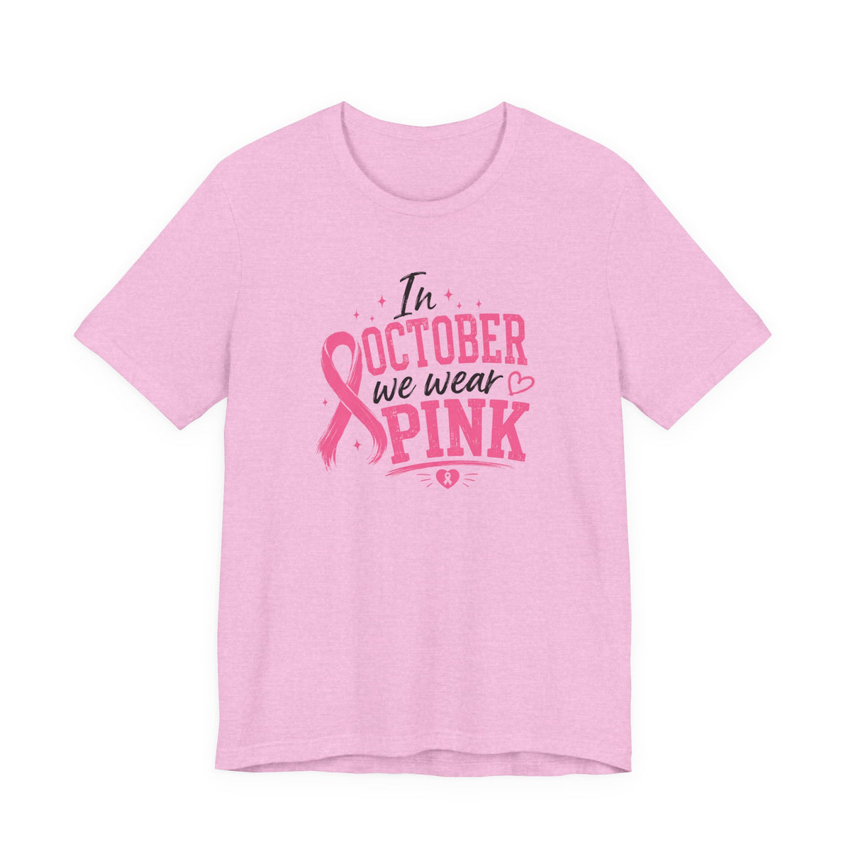 Breast Cancer Awareness T-Shirt — "In October We Wear Pink" Ribbon Tee