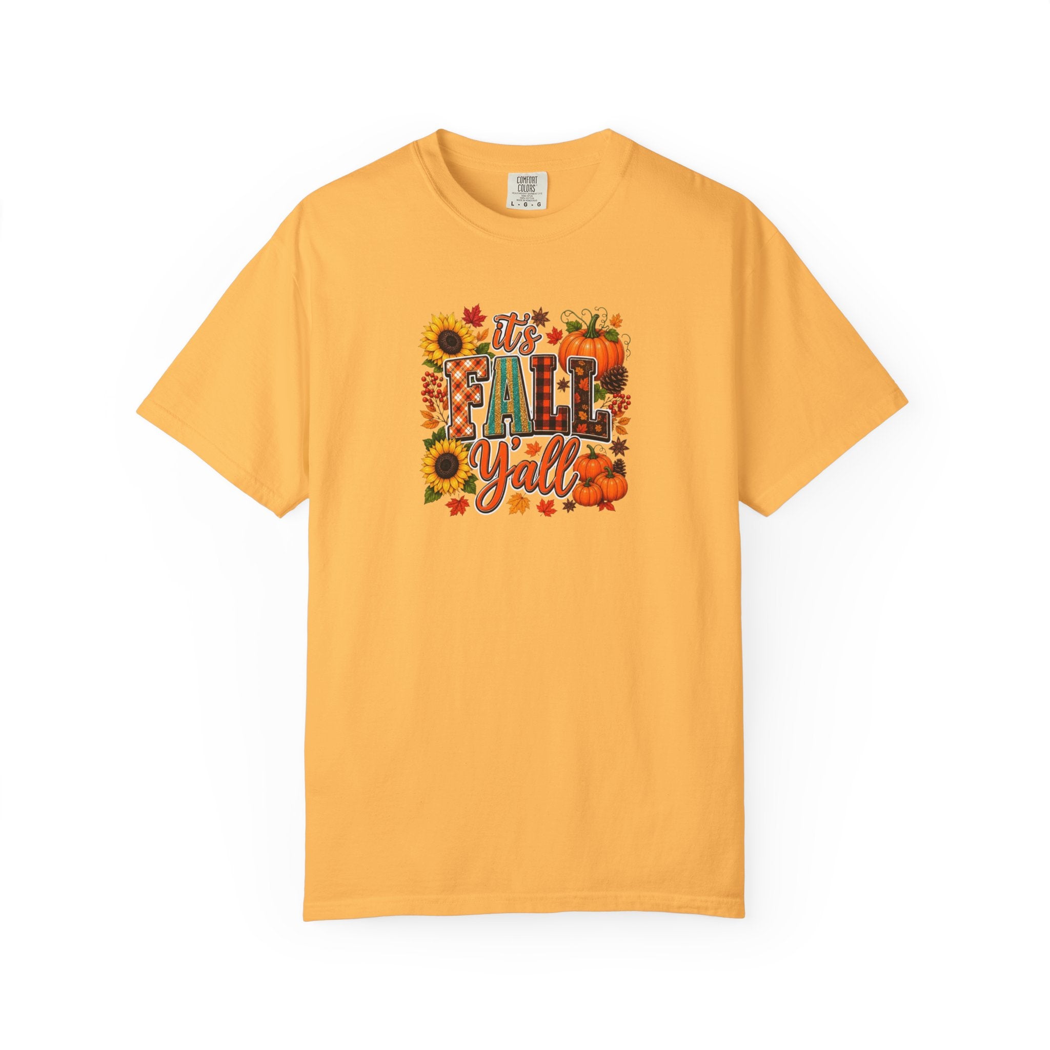 Fall Y'all T-Shirt — Autumn Pumpkin & Sunflower Graphic Tee