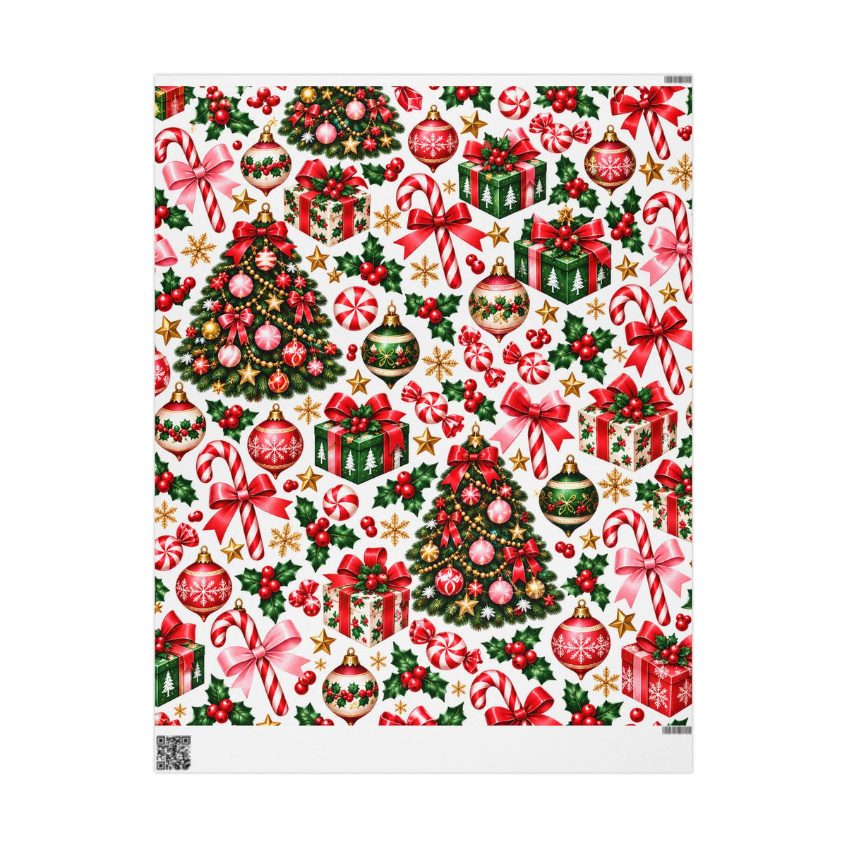 Peppermint & Pretty Bows | Vintage Christmas Wrapping Paper