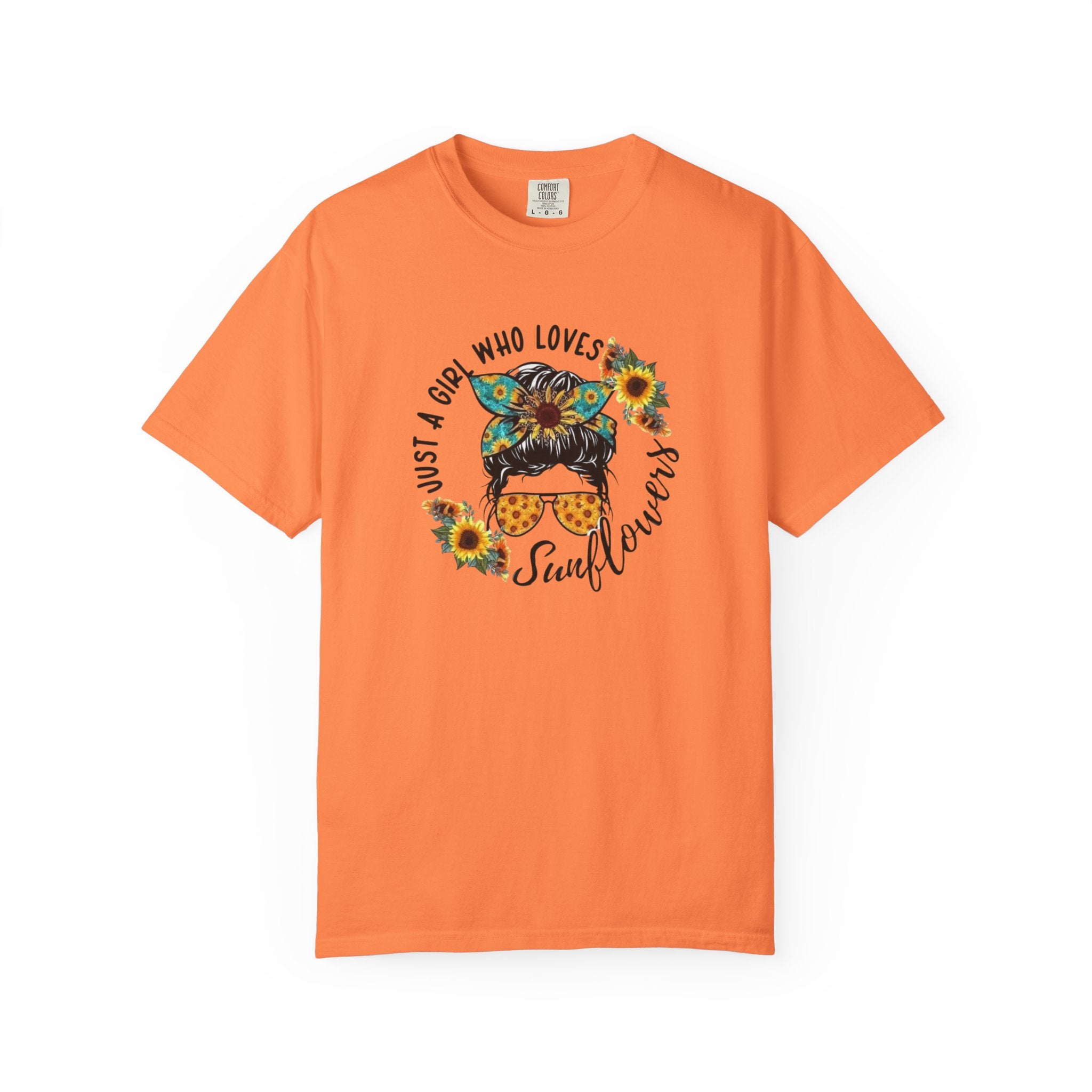 T-Shirt — "Just a Girl Who Loves Sunflowers" Graphic Tee