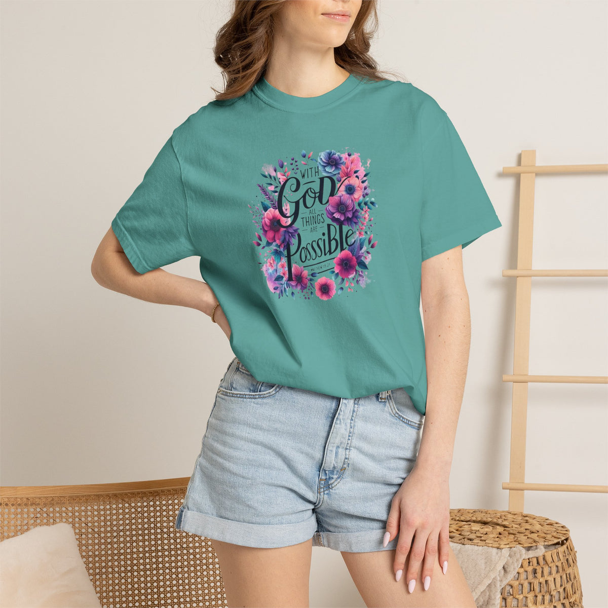 God Is Possible Floral T-Shirt