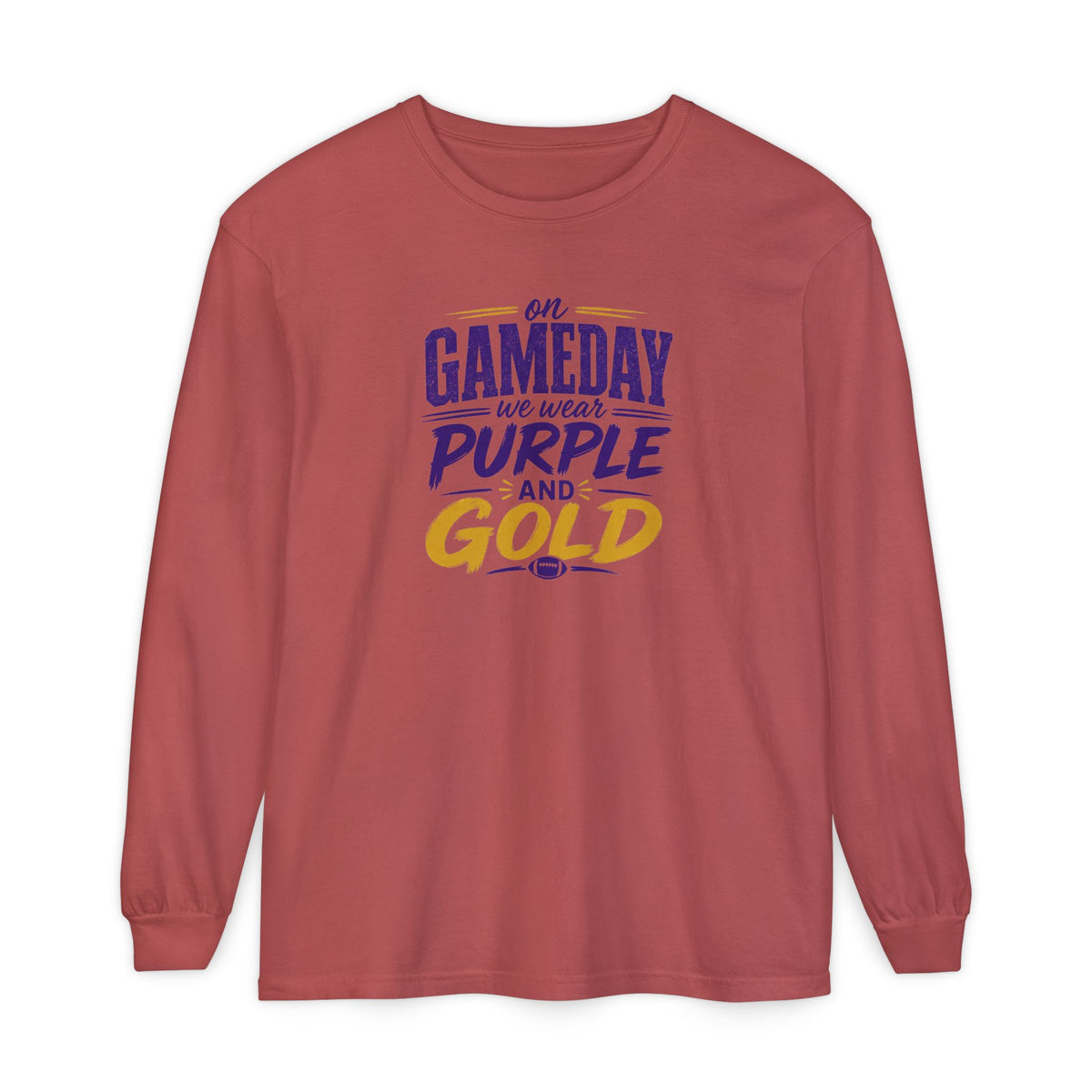Gameday We Wear Purple and Gold Long Sleeve Tee