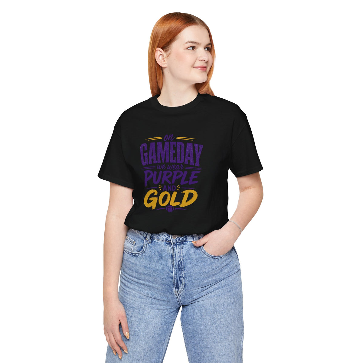 On Gameday We Wear Purple and Gold Football Shirt