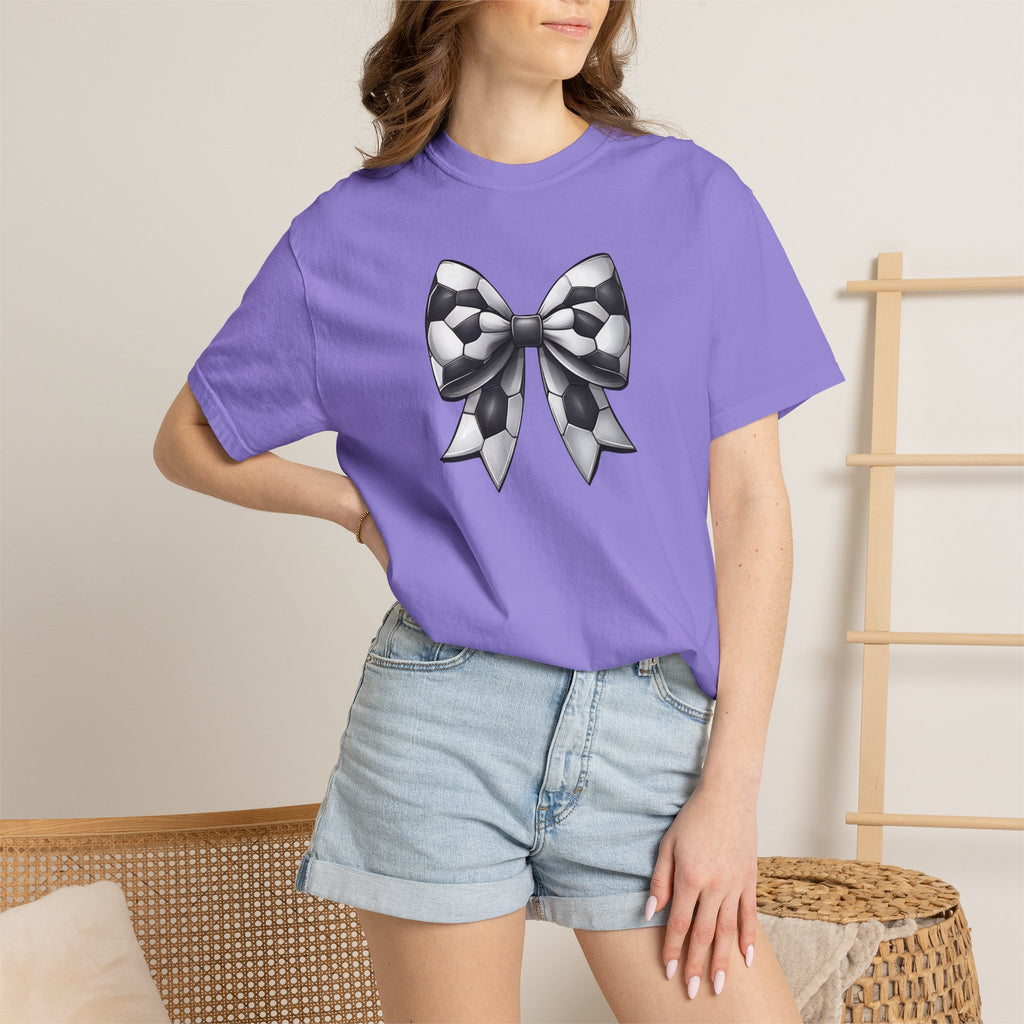 Checkerboard Bow T-Shirt — Monochrome Vintage Ribbon Graphic