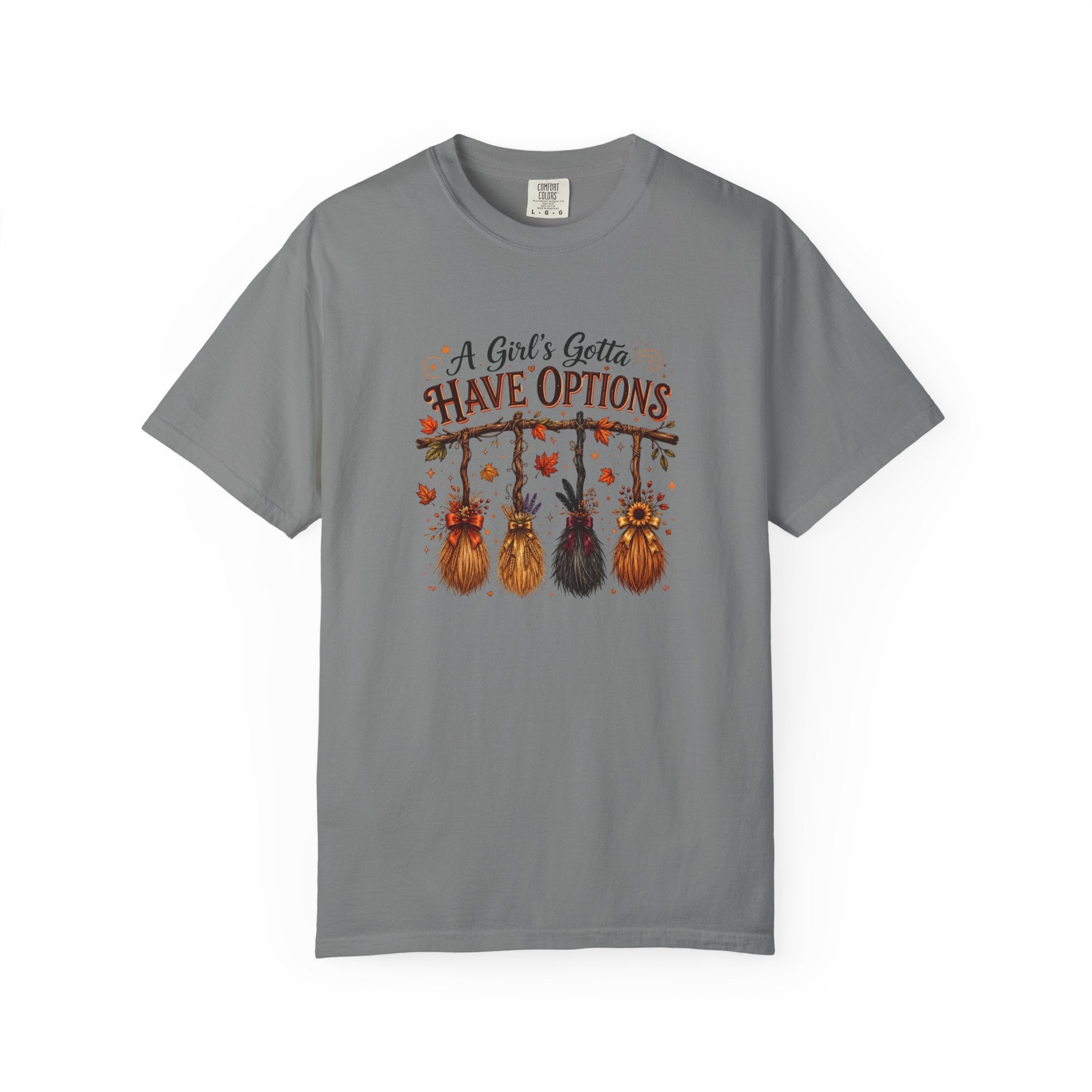 "A Girl's Gotta Have Options" Autumn Gnome Tee