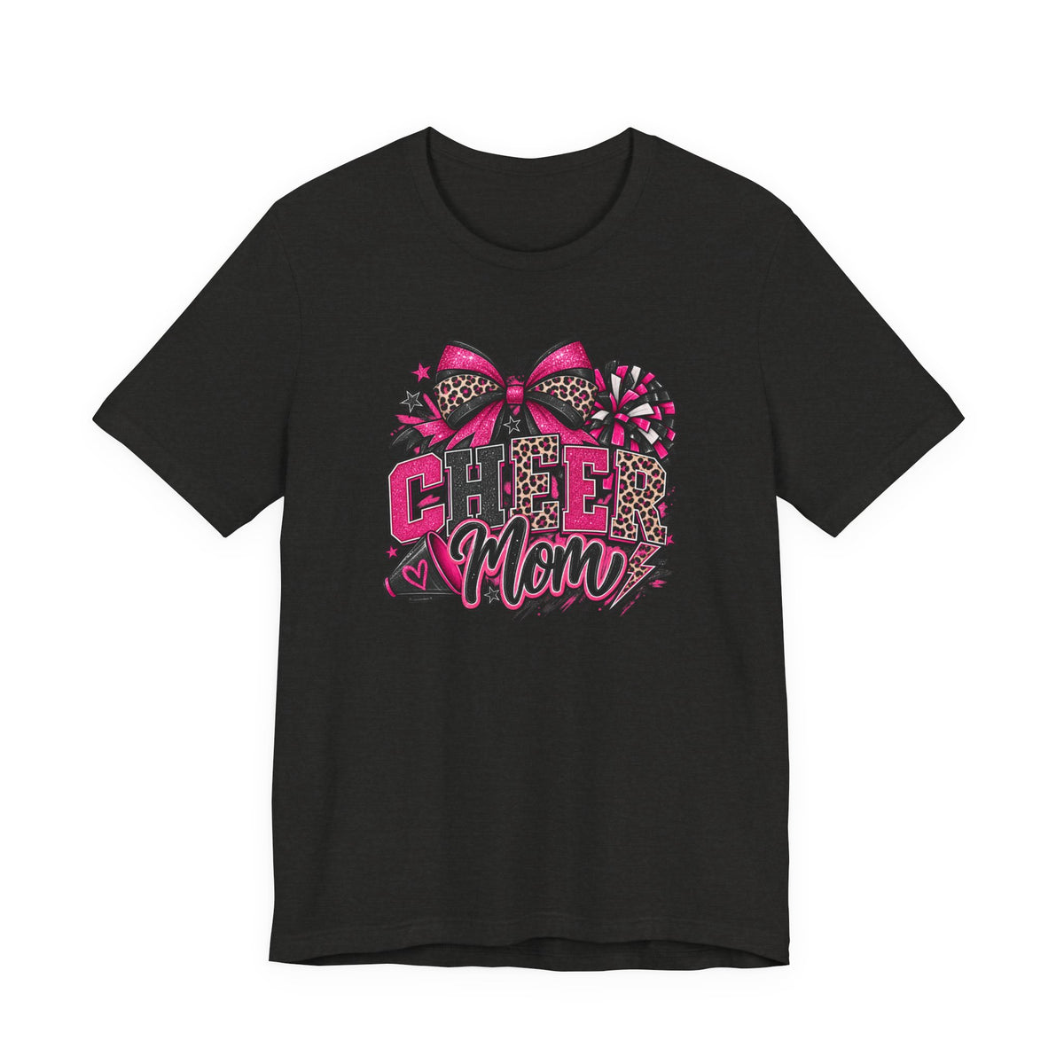 Pink Leopard Cheerleading Mom Tee