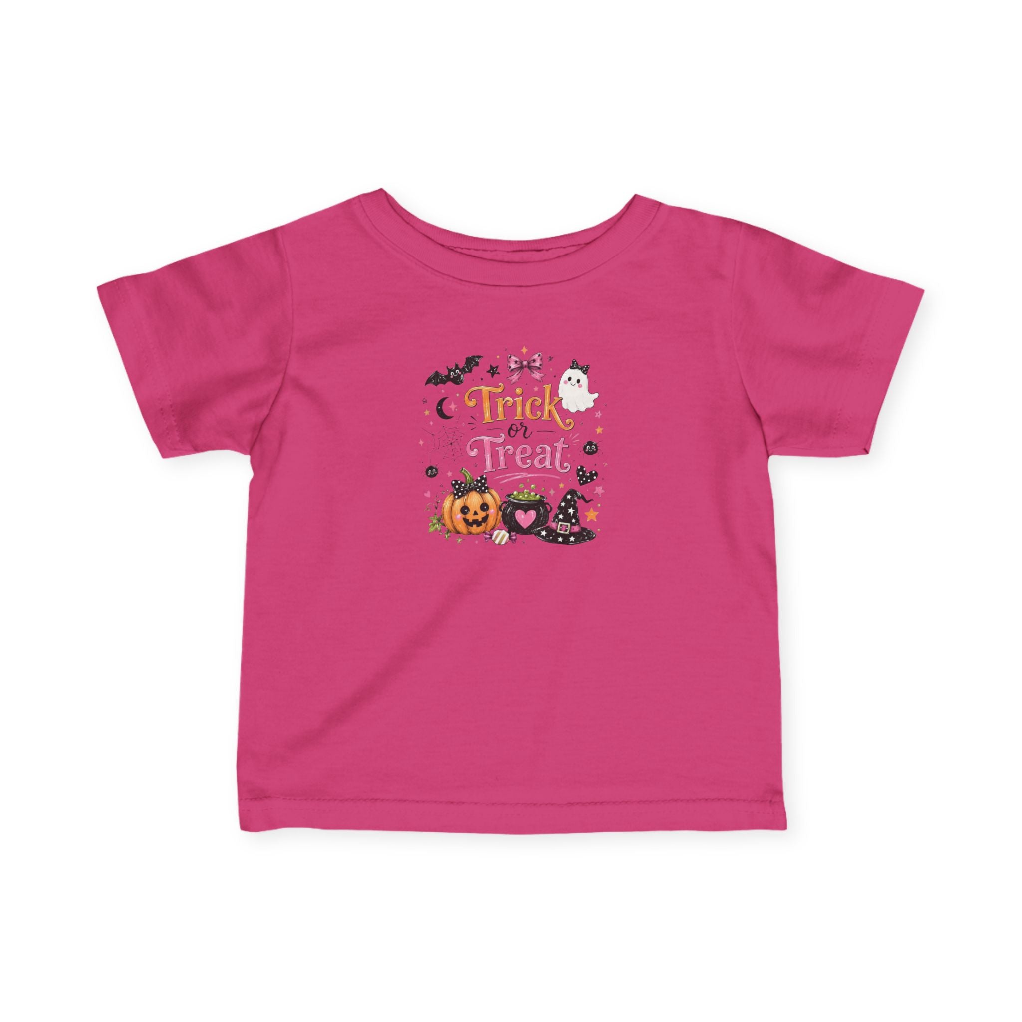 Infant Tee — Cute 'Trick or Treat' Halloween Pumpkin & Witch Hat Baby Shirt