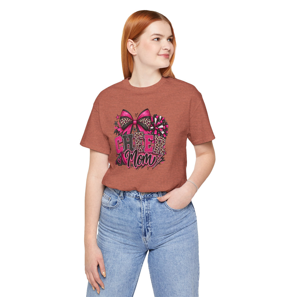 Pink Leopard Cheerleading Mom Tee