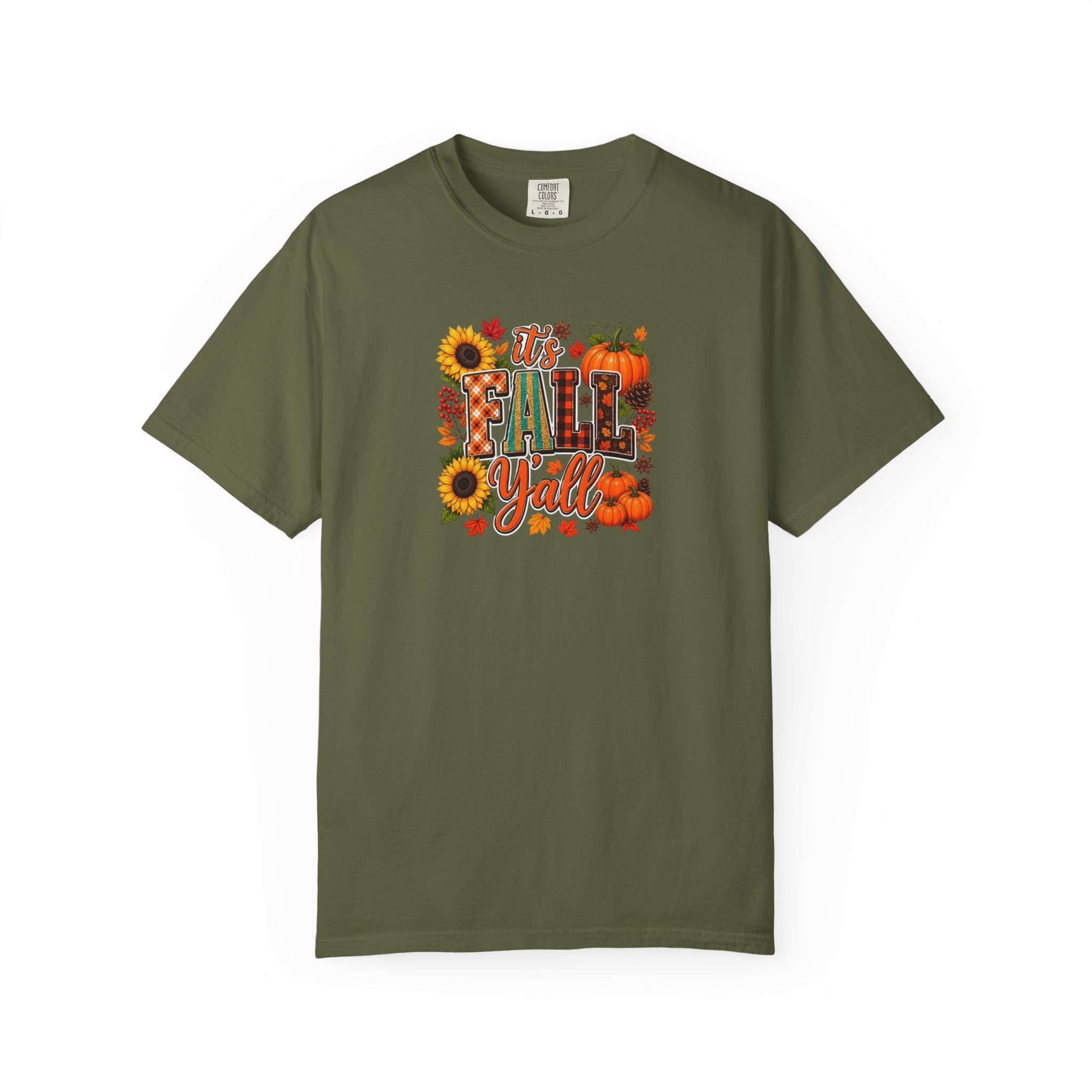 Fall Y'all T-Shirt — Autumn Pumpkin & Sunflower Graphic Tee