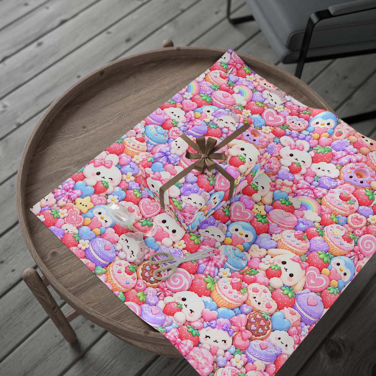 Kawaii Squishies Wrapping Paper – Cute Pastel Pink Gift Wrap