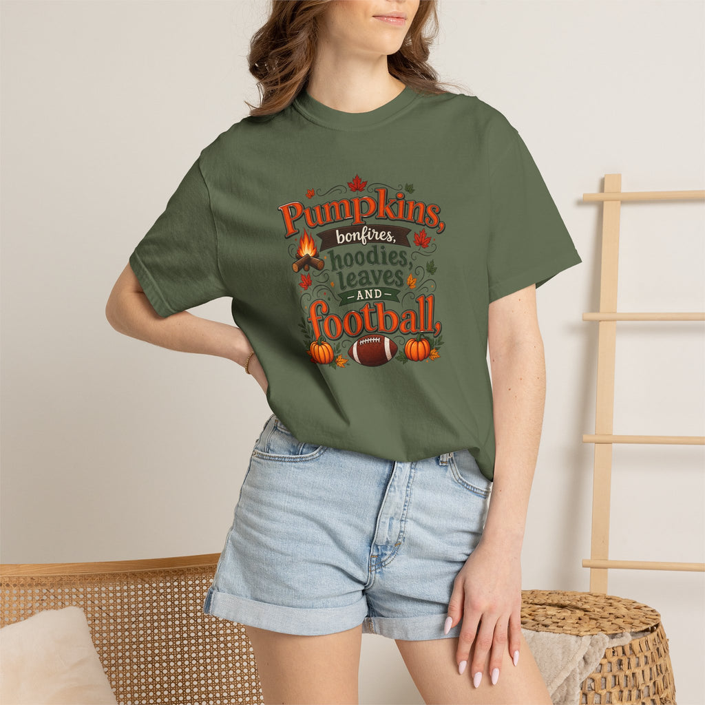 Fall Pumpkins Hoodies Leaves Football T‑Shirt