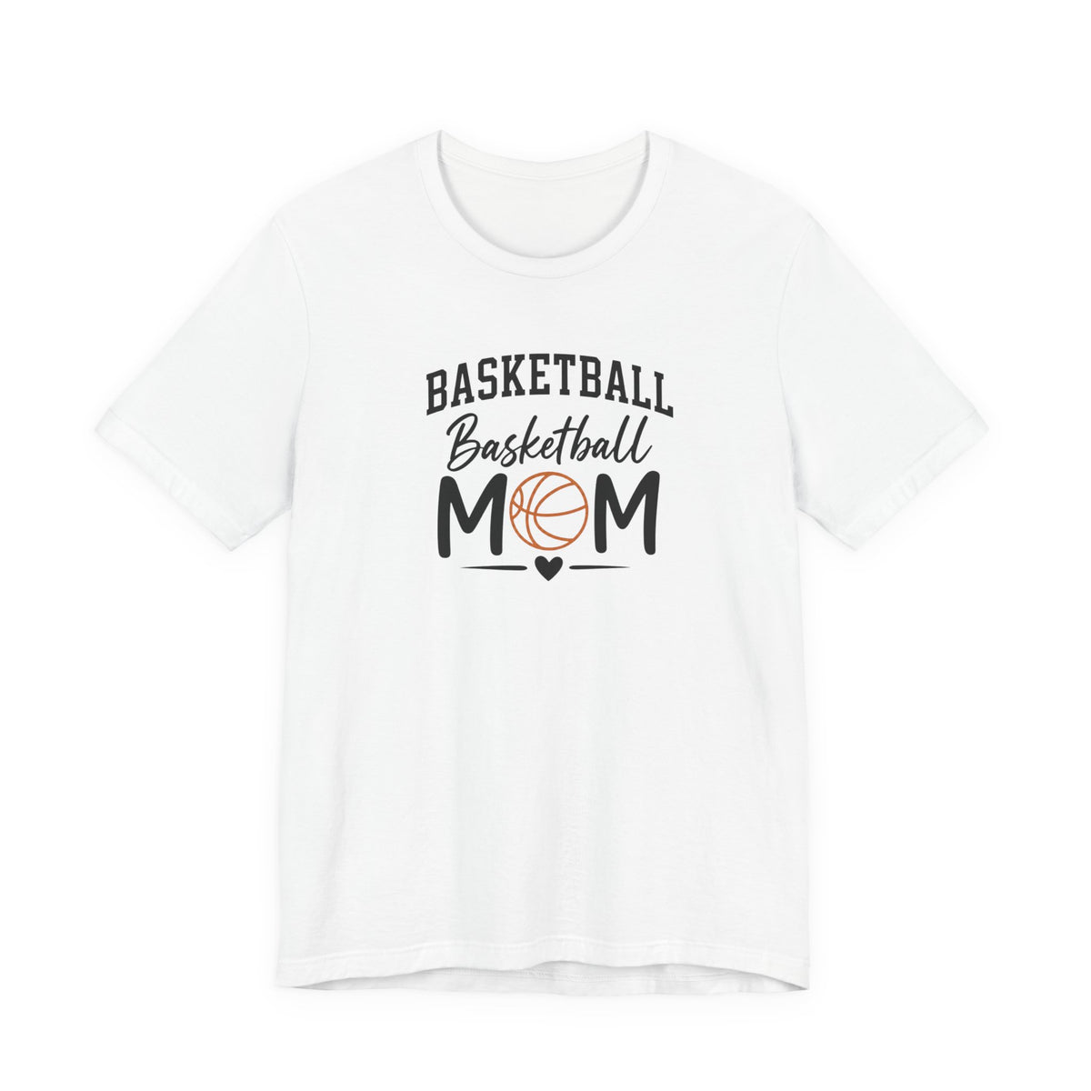 Basketball Mom Tee with Heart and Ball Graphic