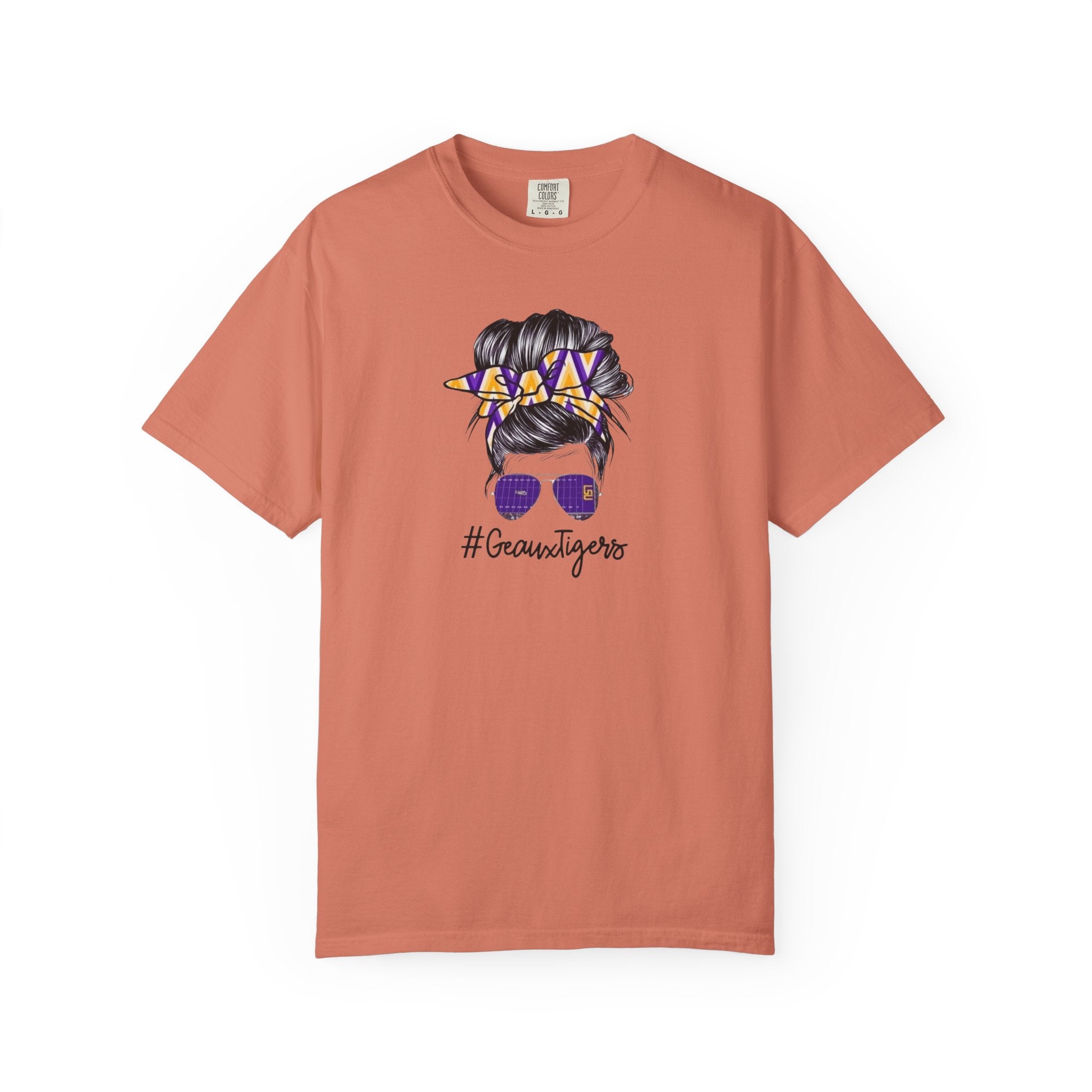 Gravtigers Hair Bun Sunglasses Graphic Tee